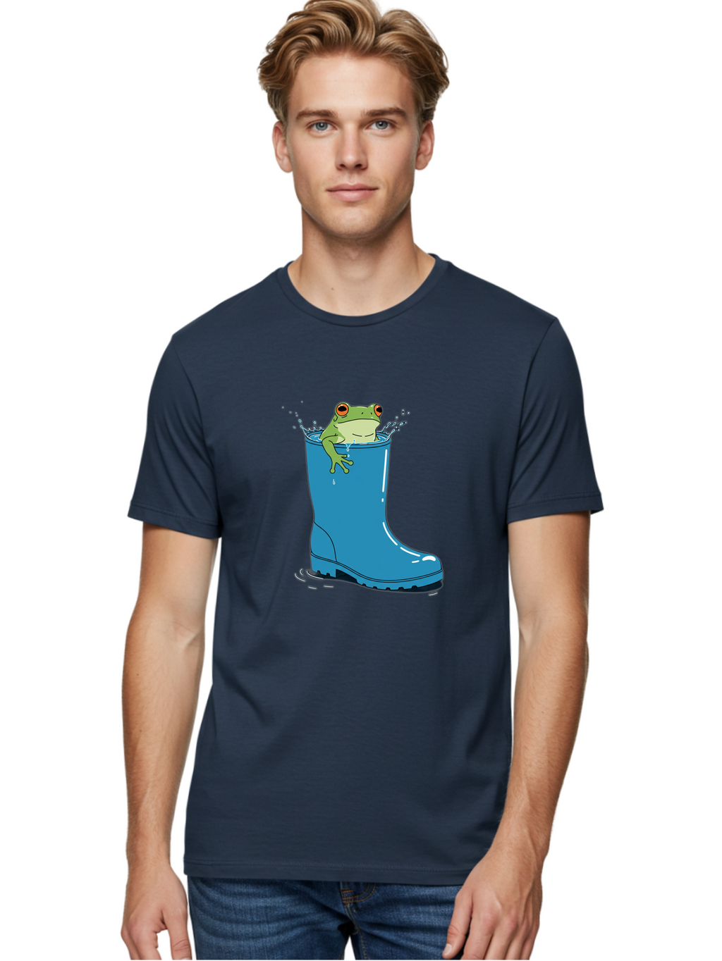 Frog-In-Blue-Boot Men'S Graphic Tee, 100% Cotton, Comfortable Casual Summer Wear, Machine Washable, Vintage Camera, Old Camera, Antique Camera, Black Camera, Classic Photography, Photography Equipment, Nostalgic Device, Film Camera, Camera Art Bam437