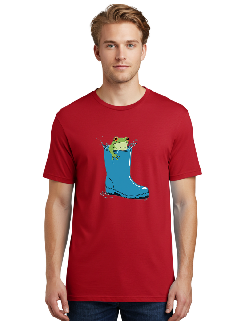 Frog-In-Blue-Boot Men'S Graphic Tee, 100% Cotton, Comfortable Casual Summer Wear, Machine Washable, Vintage Camera, Old Camera, Antique Camera, Black Camera, Classic Photography, Photography Equipment, Nostalgic Device, Film Camera, Camera Art Bam437