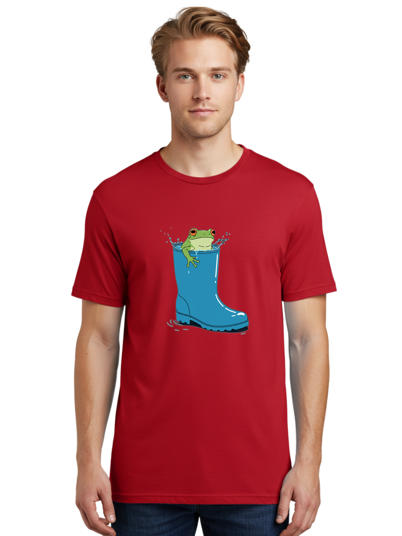 Frog-In-Blue-Boot Men'S Graphic Tee, 100% Cotton, Comfortable Casual Summer Wear, Machine Washable, Vintage Camera, Old Camera, Antique Camera, Black Camera, Classic Photography, Photography Equipment, Nostalgic Device, Film Camera, Camera Art Bam437