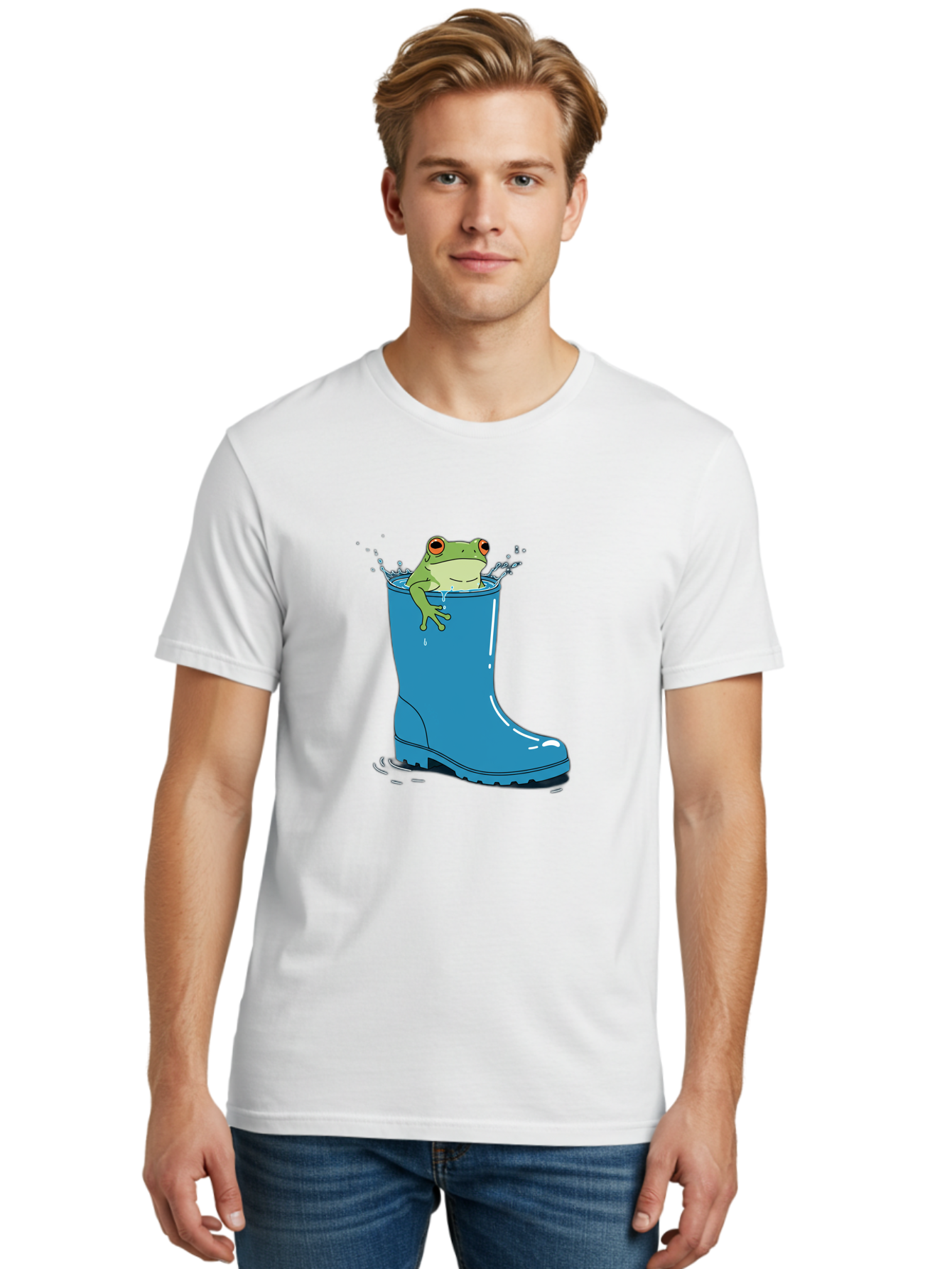 Frog-In-Blue-Boot Men'S Graphic Tee, 100% Cotton, Comfortable Casual Summer Wear, Machine Washable, Vintage Camera, Old Camera, Antique Camera, Black Camera, Classic Photography, Photography Equipment, Nostalgic Device, Film Camera, Camera Art Bam437