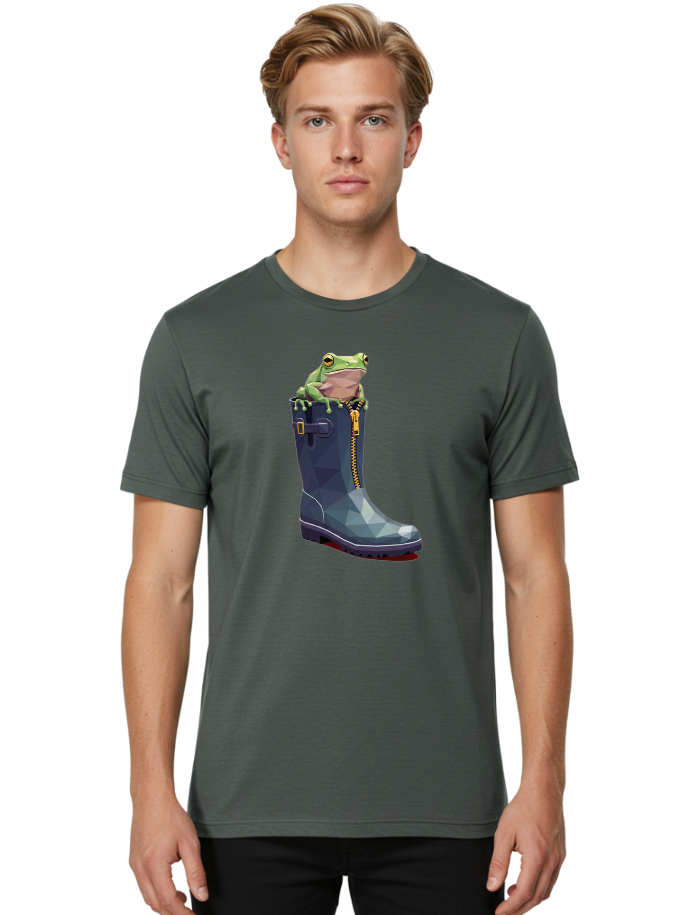 Frog-In-Boot-1 Men'S Graphic Tee, 100% Cotton, Comfortable Casual Summer Wear, Machine Washable, Vintage Camera, Old Camera, Antique Camera, Black Camera, Classic Photography, Photography Equipment, Nostalgic Device, Film Camera, Camera Art Bam439