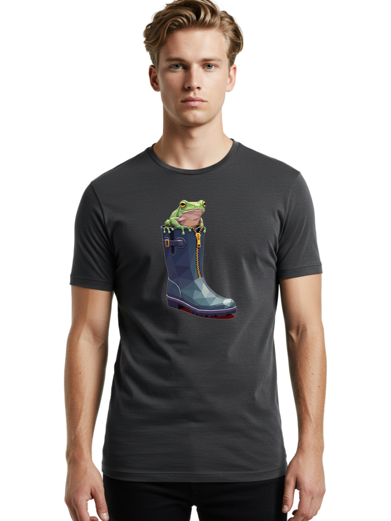 Frog-In-Boot-1 Men'S Graphic Tee, 100% Cotton, Comfortable Casual Summer Wear, Machine Washable, Vintage Camera, Old Camera, Antique Camera, Black Camera, Classic Photography, Photography Equipment, Nostalgic Device, Film Camera, Camera Art Bam439