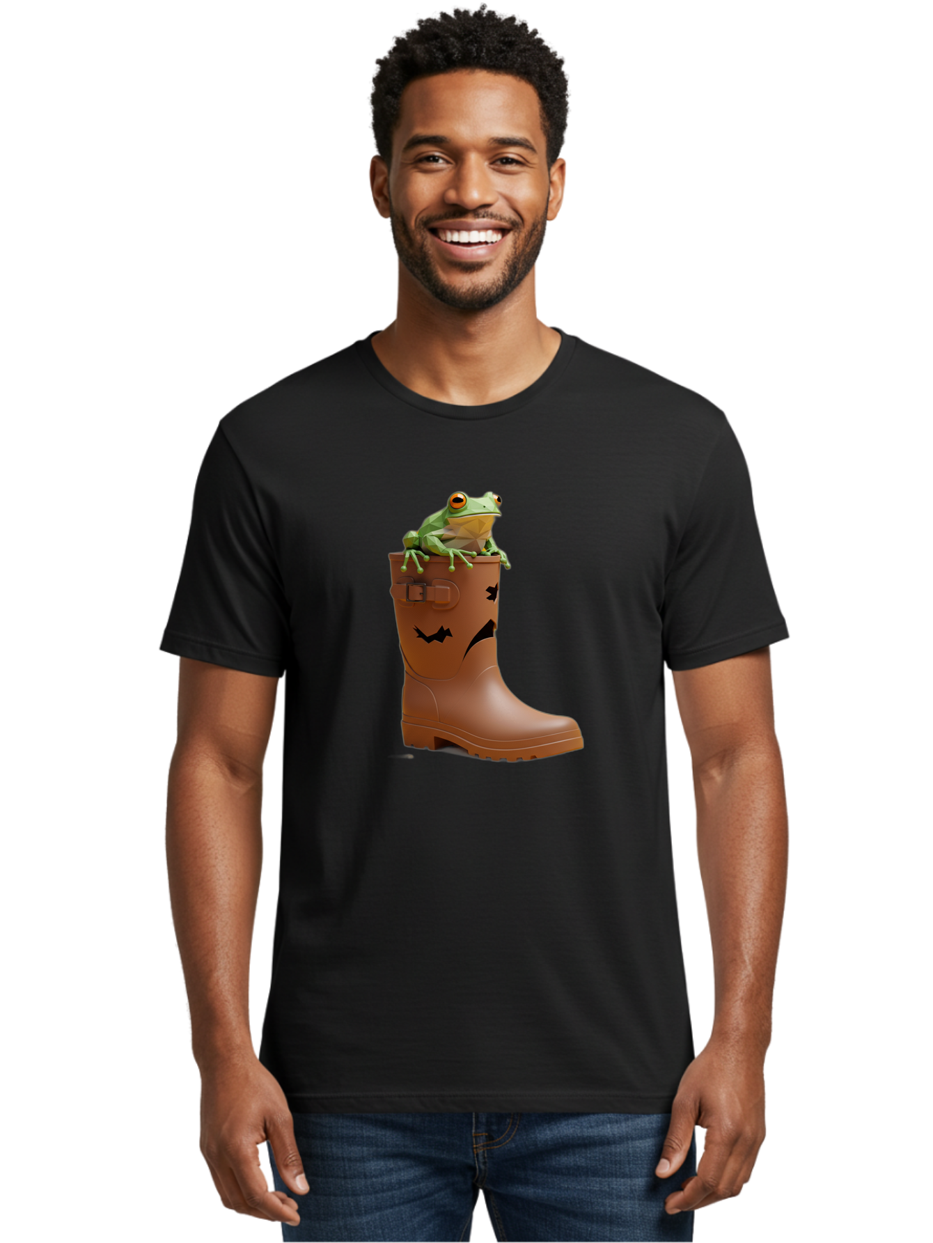 Frog-In-Boot-2 Men'S Graphic Tee, 100% Cotton, Comfortable Casual Summer Wear, Machine Washable, Vintage Camera, Old Camera, Antique Camera, Black Camera, Classic Photography, Photography Equipment, Nostalgic Device, Film Camera, Camera Art Bam440
