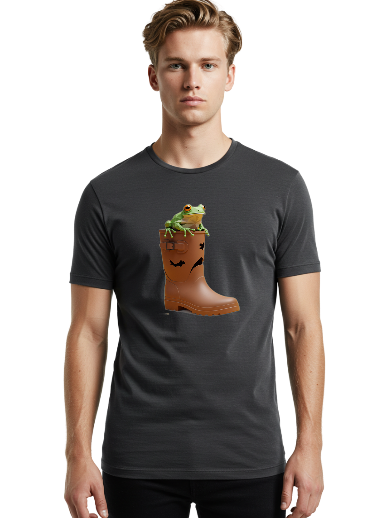 Frog-In-Boot-2 Men'S Graphic Tee, 100% Cotton, Comfortable Casual Summer Wear, Machine Washable, Vintage Camera, Old Camera, Antique Camera, Black Camera, Classic Photography, Photography Equipment, Nostalgic Device, Film Camera, Camera Art Bam440