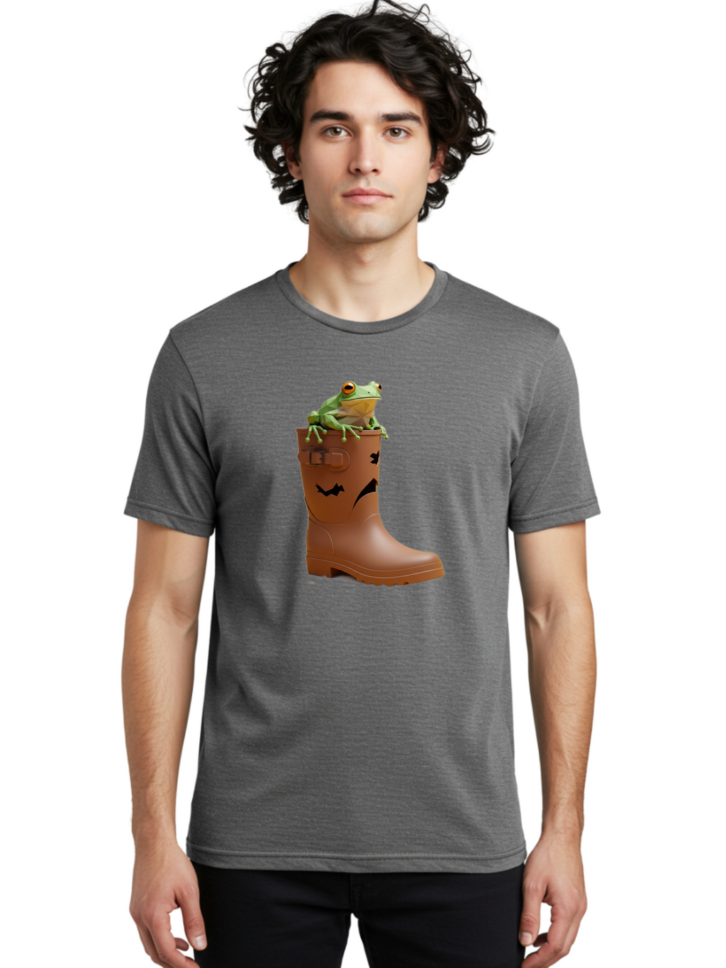 Frog-In-Boot-2 Men'S Graphic Tee, 100% Cotton, Comfortable Casual Summer Wear, Machine Washable, Vintage Camera, Old Camera, Antique Camera, Black Camera, Classic Photography, Photography Equipment, Nostalgic Device, Film Camera, Camera Art Bam440