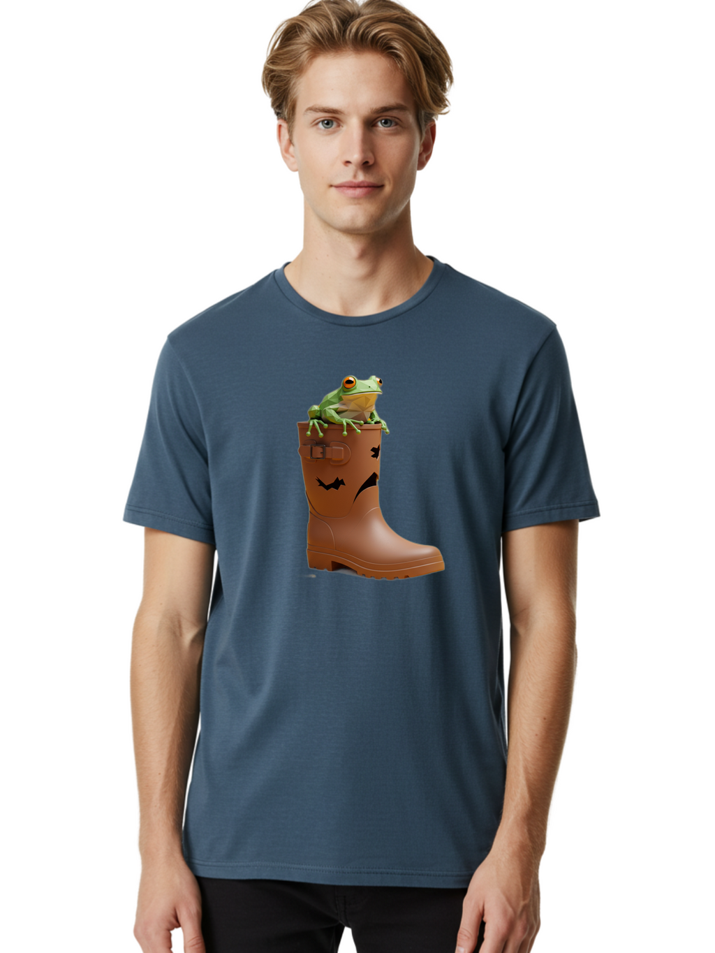 Frog-In-Boot-2 Men'S Graphic Tee, 100% Cotton, Comfortable Casual Summer Wear, Machine Washable, Vintage Camera, Old Camera, Antique Camera, Black Camera, Classic Photography, Photography Equipment, Nostalgic Device, Film Camera, Camera Art Bam440