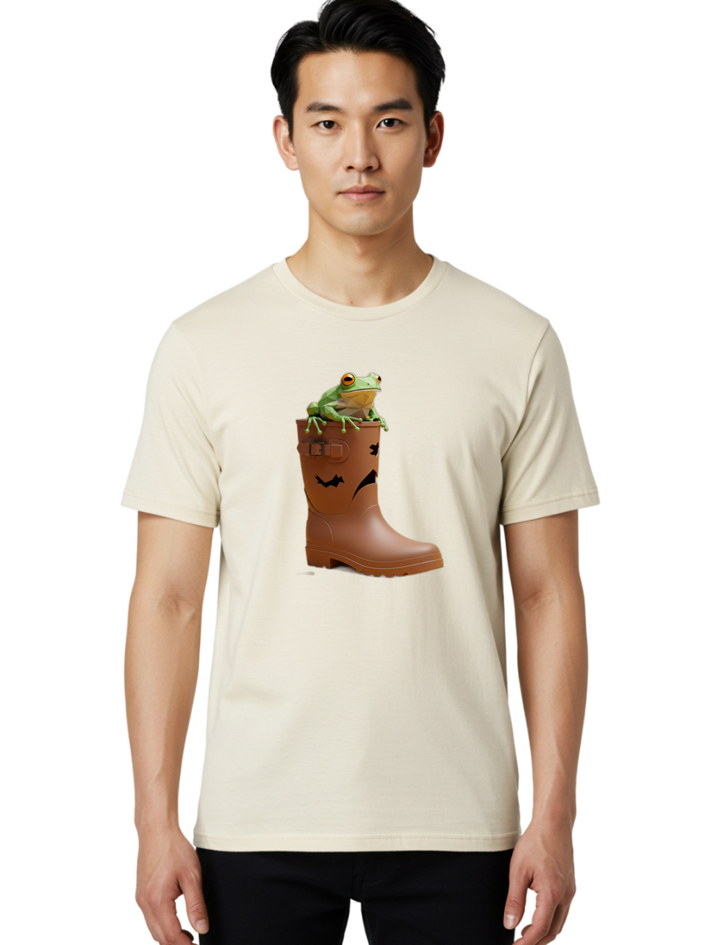Frog-In-Boot-2 Men'S Graphic Tee, 100% Cotton, Comfortable Casual Summer Wear, Machine Washable, Vintage Camera, Old Camera, Antique Camera, Black Camera, Classic Photography, Photography Equipment, Nostalgic Device, Film Camera, Camera Art Bam440