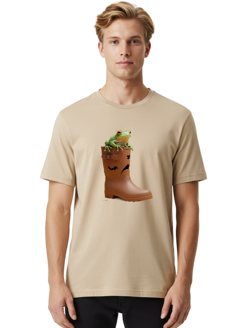 Frog-In-Boot-2 Men'S Graphic Tee, 100% Cotton, Comfortable Casual Summer Wear, Machine Washable, Vintage Camera, Old Camera, Antique Camera, Black Camera, Classic Photography, Photography Equipment, Nostalgic Device, Film Camera, Camera Art Bam440