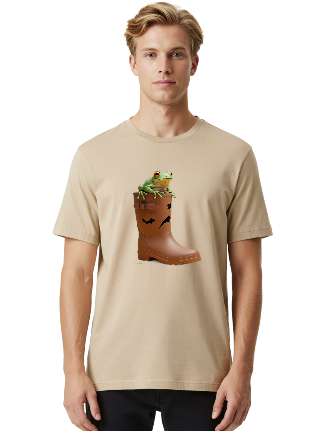 Frog-In-Boot-2 Men'S Graphic Tee, 100% Cotton, Comfortable Casual Summer Wear, Machine Washable, Vintage Camera, Old Camera, Antique Camera, Black Camera, Classic Photography, Photography Equipment, Nostalgic Device, Film Camera, Camera Art Bam440