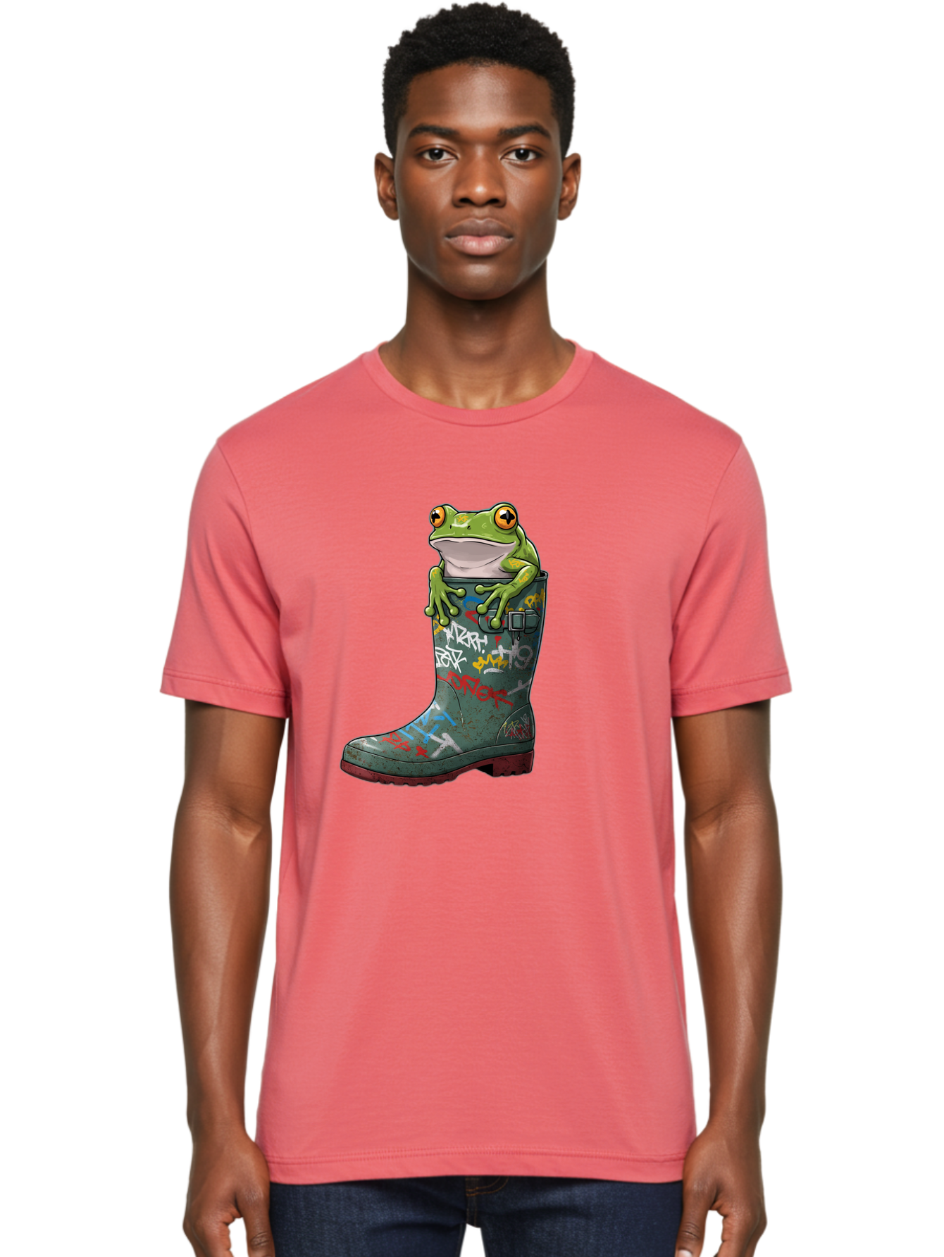 Frog-In-Boot-3 Men'S Graphic Tee, 100% Cotton, Comfortable Casual Summer Wear, Machine Washable, Vintage Camera, Old Camera, Antique Camera, Black Camera, Classic Photography, Photography Equipment, Nostalgic Device, Film Camera, Camera Art Bam441