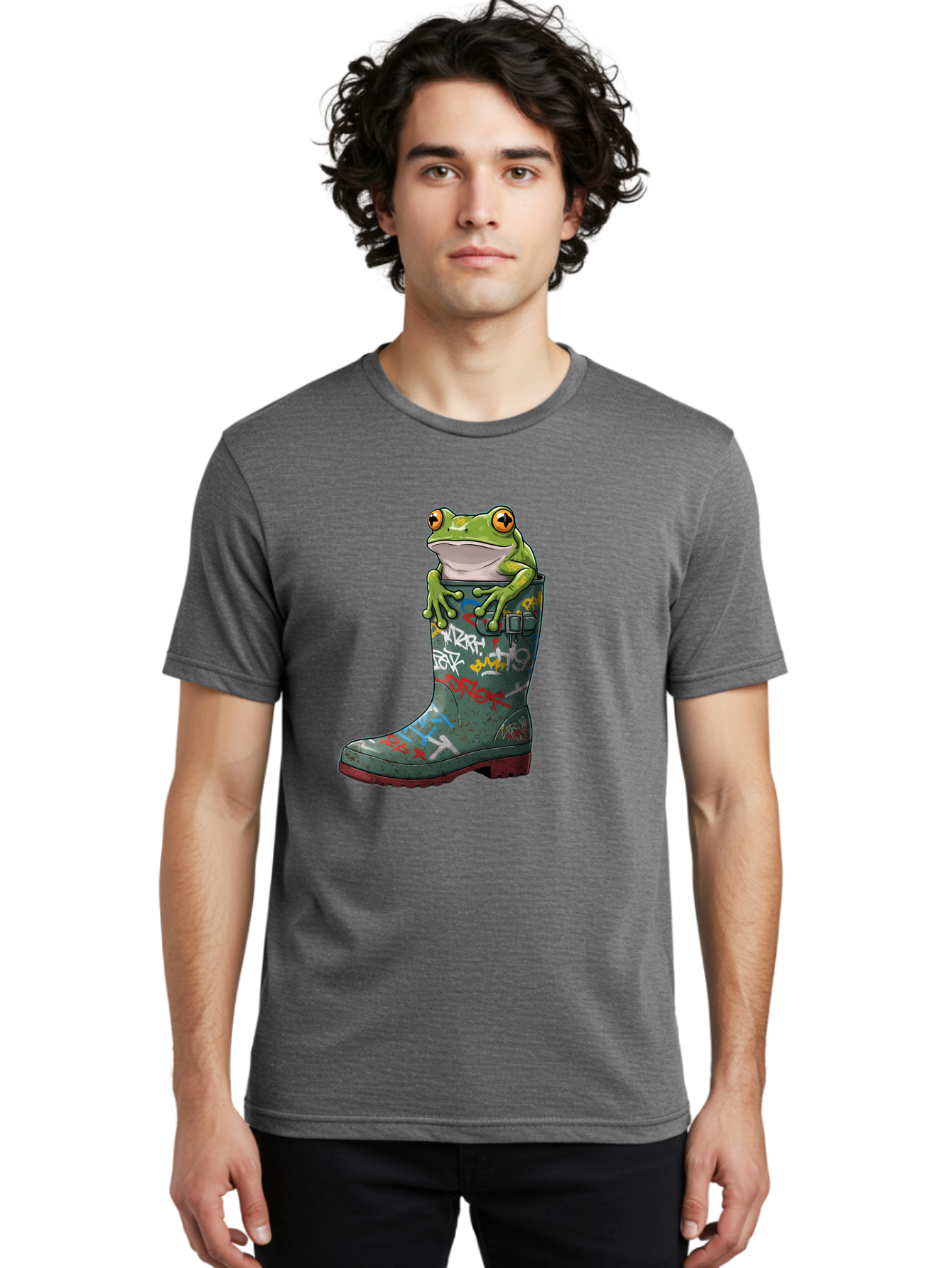 Frog-In-Boot-3 Men'S Graphic Tee, 100% Cotton, Comfortable Casual Summer Wear, Machine Washable, Vintage Camera, Old Camera, Antique Camera, Black Camera, Classic Photography, Photography Equipment, Nostalgic Device, Film Camera, Camera Art Bam441