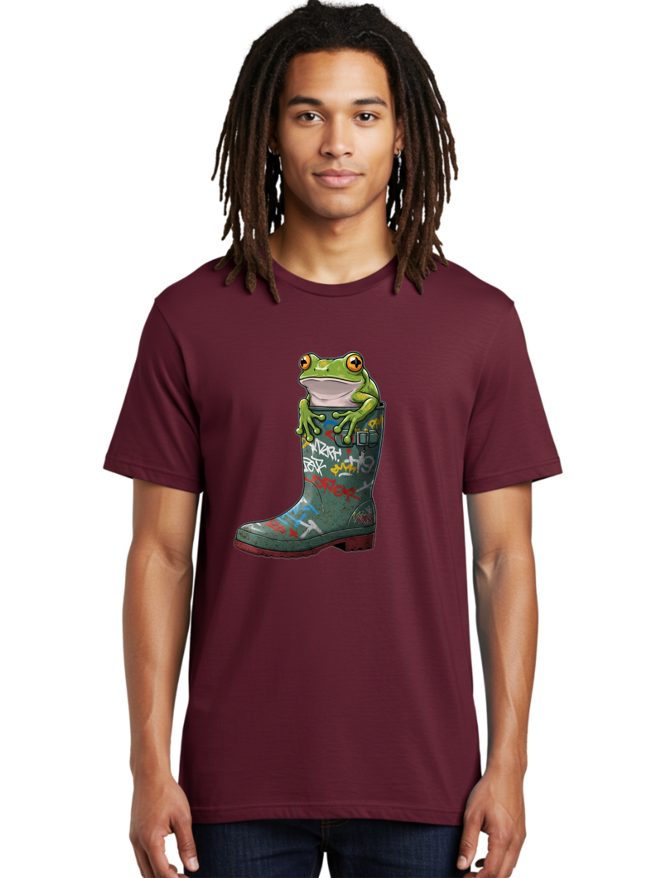 Frog-In-Boot-3 Men'S Graphic Tee, 100% Cotton, Comfortable Casual Summer Wear, Machine Washable, Vintage Camera, Old Camera, Antique Camera, Black Camera, Classic Photography, Photography Equipment, Nostalgic Device, Film Camera, Camera Art Bam441
