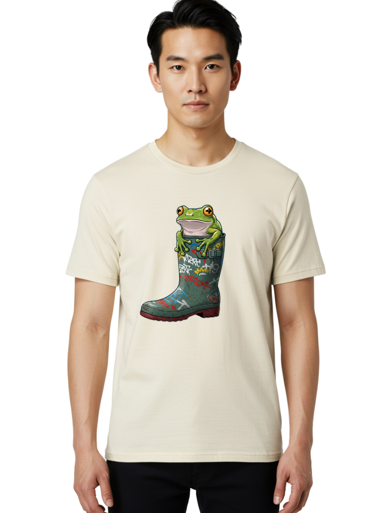 Frog-In-Boot-3 Men'S Graphic Tee, 100% Cotton, Comfortable Casual Summer Wear, Machine Washable, Vintage Camera, Old Camera, Antique Camera, Black Camera, Classic Photography, Photography Equipment, Nostalgic Device, Film Camera, Camera Art Bam441