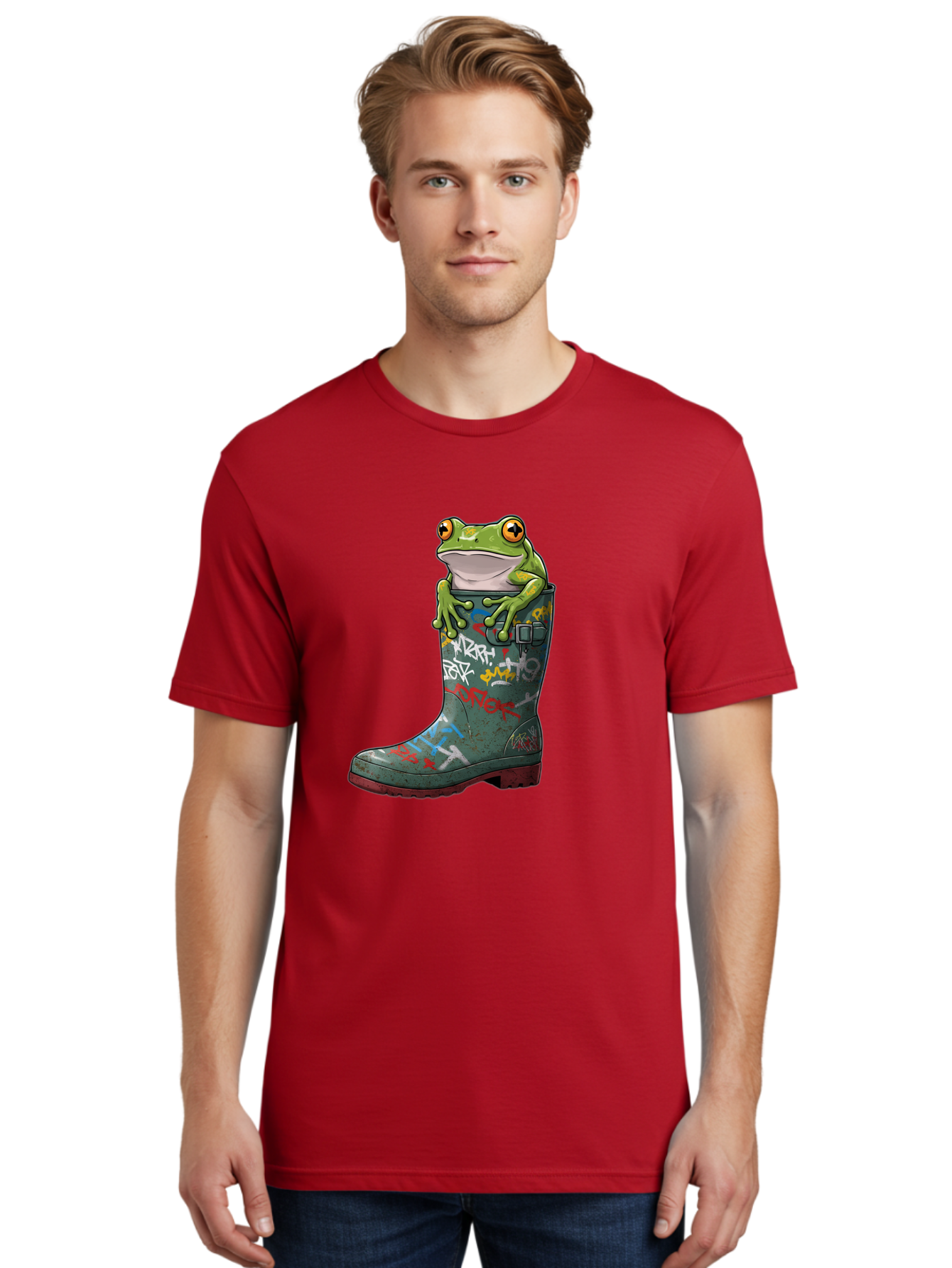 Frog-In-Boot-3 Men'S Graphic Tee, 100% Cotton, Comfortable Casual Summer Wear, Machine Washable, Vintage Camera, Old Camera, Antique Camera, Black Camera, Classic Photography, Photography Equipment, Nostalgic Device, Film Camera, Camera Art Bam441