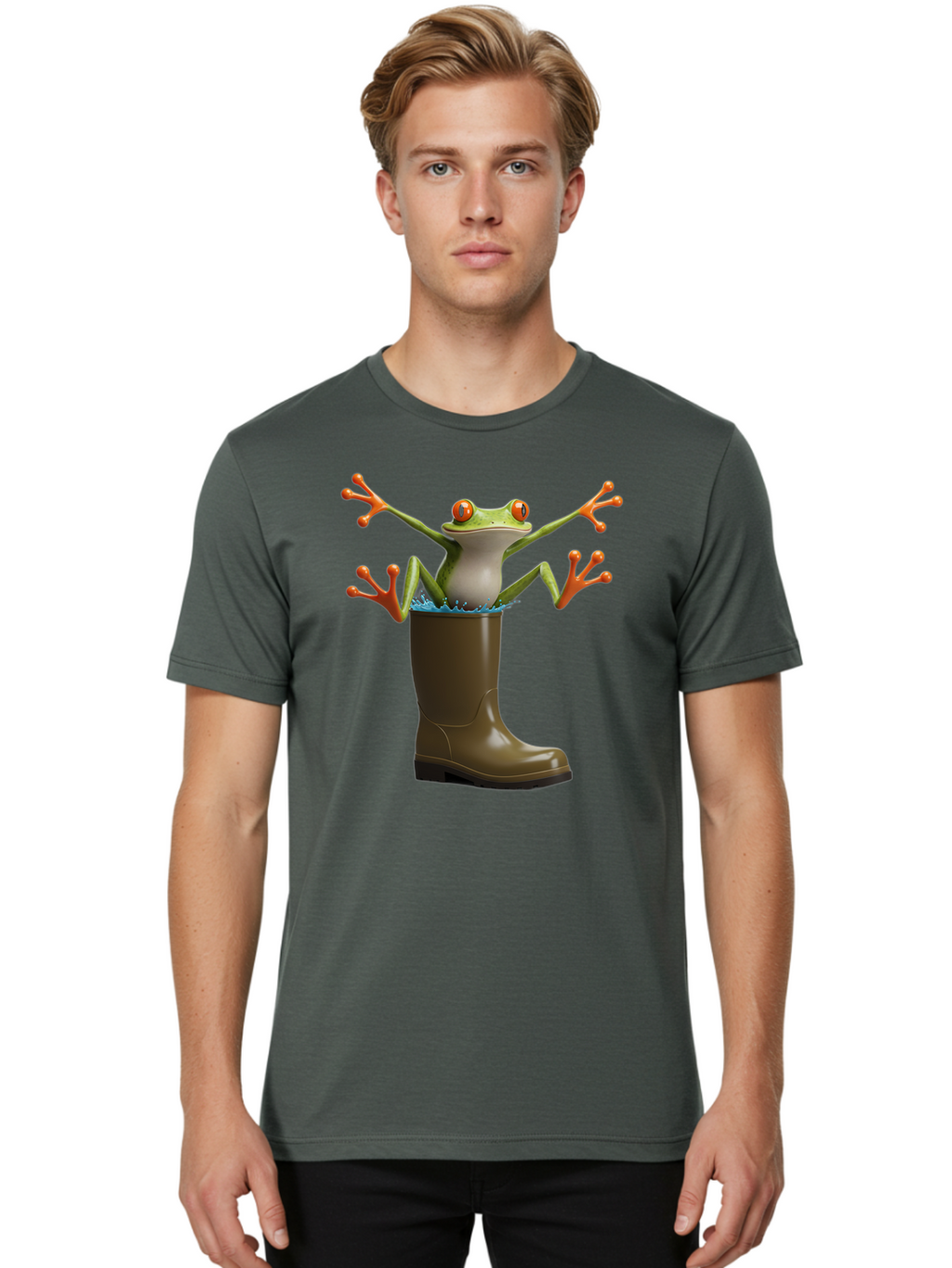 Frog-In-Mud-Boot Men'S Graphic Tee, 100% Cotton, Comfortable Casual Summer Wear, Machine Washable, Vintage Camera, Old Camera, Antique Camera, Black Camera, Classic Photography, Photography Equipment, Nostalgic Device, Film Camera, Camera Art Bam444