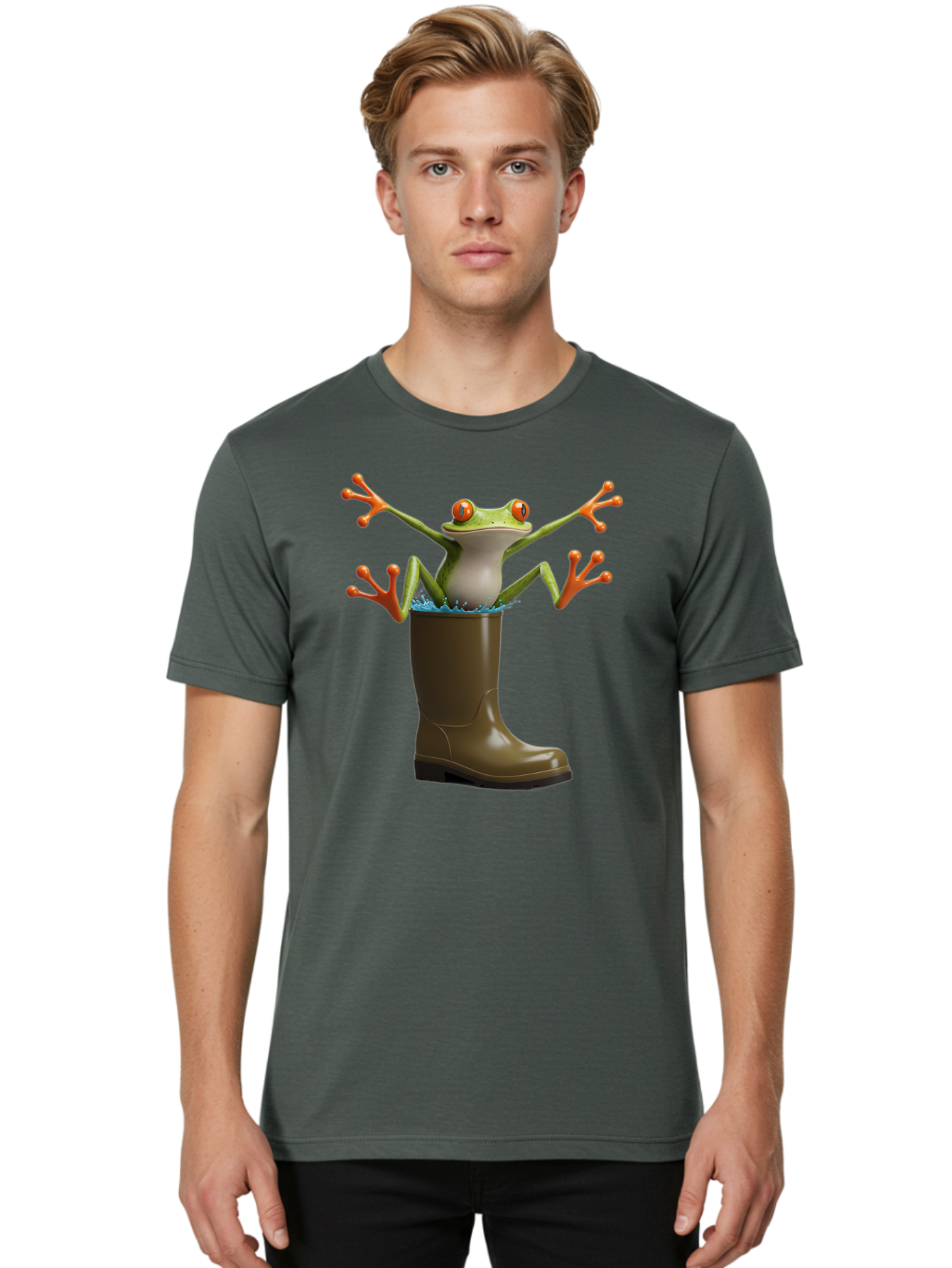 Frog-In-Mud-Boot Men'S Graphic Tee, 100% Cotton, Comfortable Casual Summer Wear, Machine Washable, Vintage Camera, Old Camera, Antique Camera, Black Camera, Classic Photography, Photography Equipment, Nostalgic Device, Film Camera, Camera Art Bam444