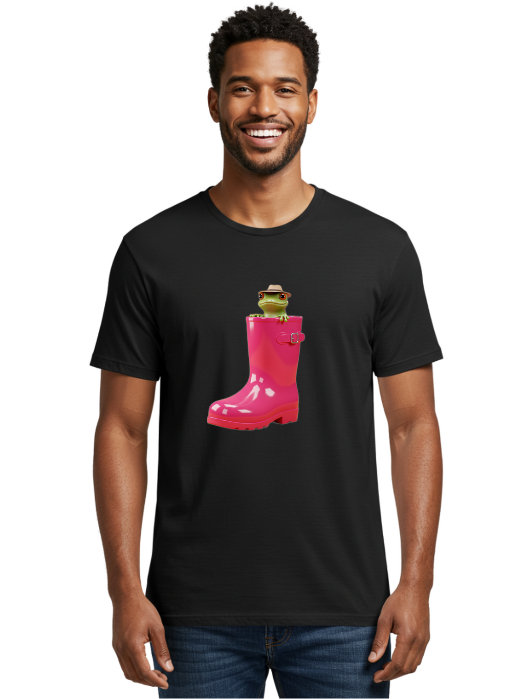 Frog-In-Pink-Boot Men'S Graphic Tee, 100% Cotton, Comfortable Casual Summer Wear, Machine Washable, Vintage Camera, Old Camera, Antique Camera, Black Camera, Classic Photography, Photography Equipment, Nostalgic Device, Film Camera, Camera Art Bam446
