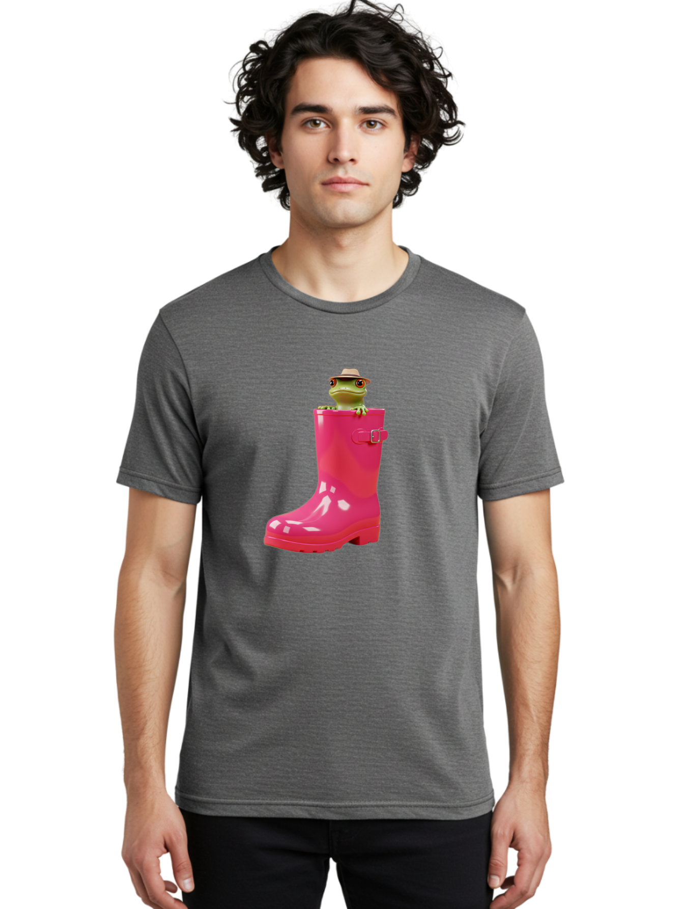 Frog-In-Pink-Boot Men'S Graphic Tee, 100% Cotton, Comfortable Casual Summer Wear, Machine Washable, Vintage Camera, Old Camera, Antique Camera, Black Camera, Classic Photography, Photography Equipment, Nostalgic Device, Film Camera, Camera Art Bam446