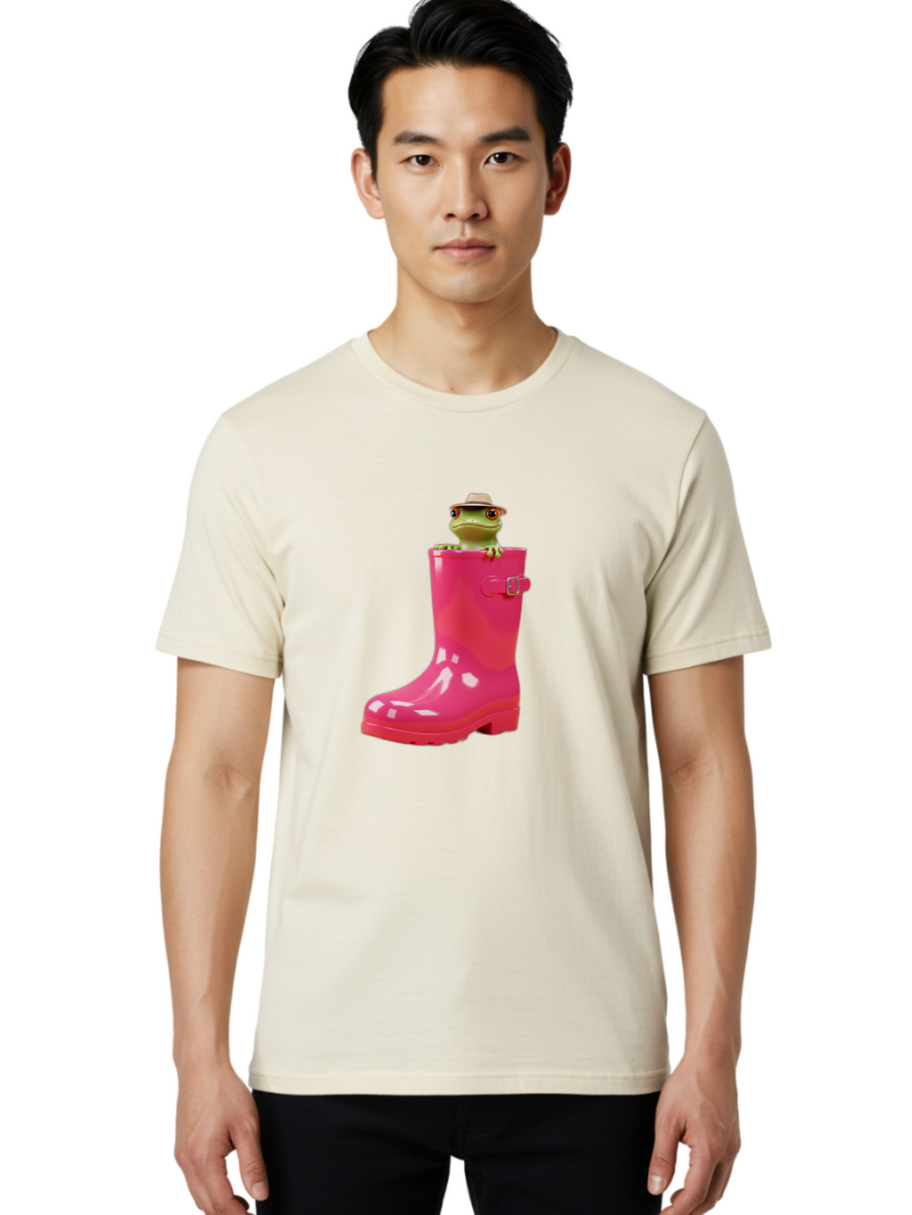 Frog-In-Pink-Boot Men'S Graphic Tee, 100% Cotton, Comfortable Casual Summer Wear, Machine Washable, Vintage Camera, Old Camera, Antique Camera, Black Camera, Classic Photography, Photography Equipment, Nostalgic Device, Film Camera, Camera Art Bam446