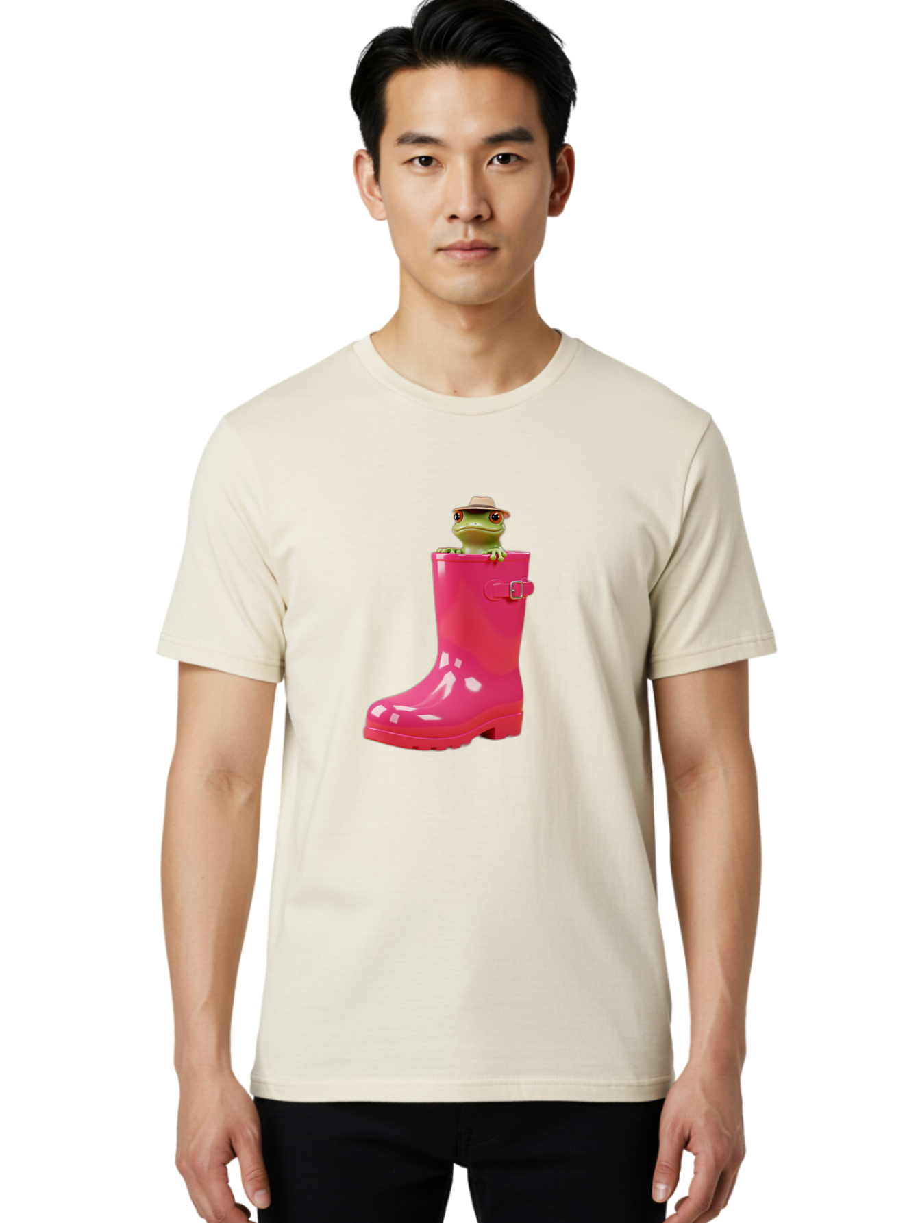 Frog-In-Pink-Boot Men'S Graphic Tee, 100% Cotton, Comfortable Casual Summer Wear, Machine Washable, Vintage Camera, Old Camera, Antique Camera, Black Camera, Classic Photography, Photography Equipment, Nostalgic Device, Film Camera, Camera Art Bam446