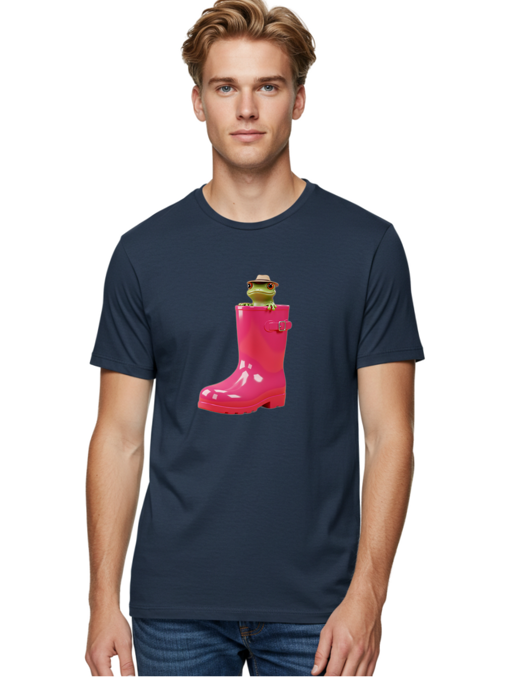 Frog-In-Pink-Boot Men'S Graphic Tee, 100% Cotton, Comfortable Casual Summer Wear, Machine Washable, Vintage Camera, Old Camera, Antique Camera, Black Camera, Classic Photography, Photography Equipment, Nostalgic Device, Film Camera, Camera Art Bam446