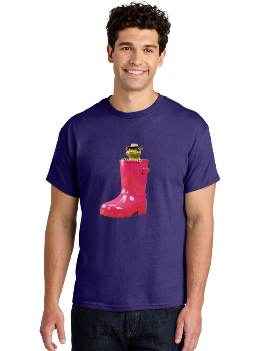 Frog-In-Pink-Boot Men'S Graphic Tee, 100% Cotton, Comfortable Casual Summer Wear, Machine Washable, Vintage Camera, Old Camera, Antique Camera, Black Camera, Classic Photography, Photography Equipment, Nostalgic Device, Film Camera, Camera Art Bam446
