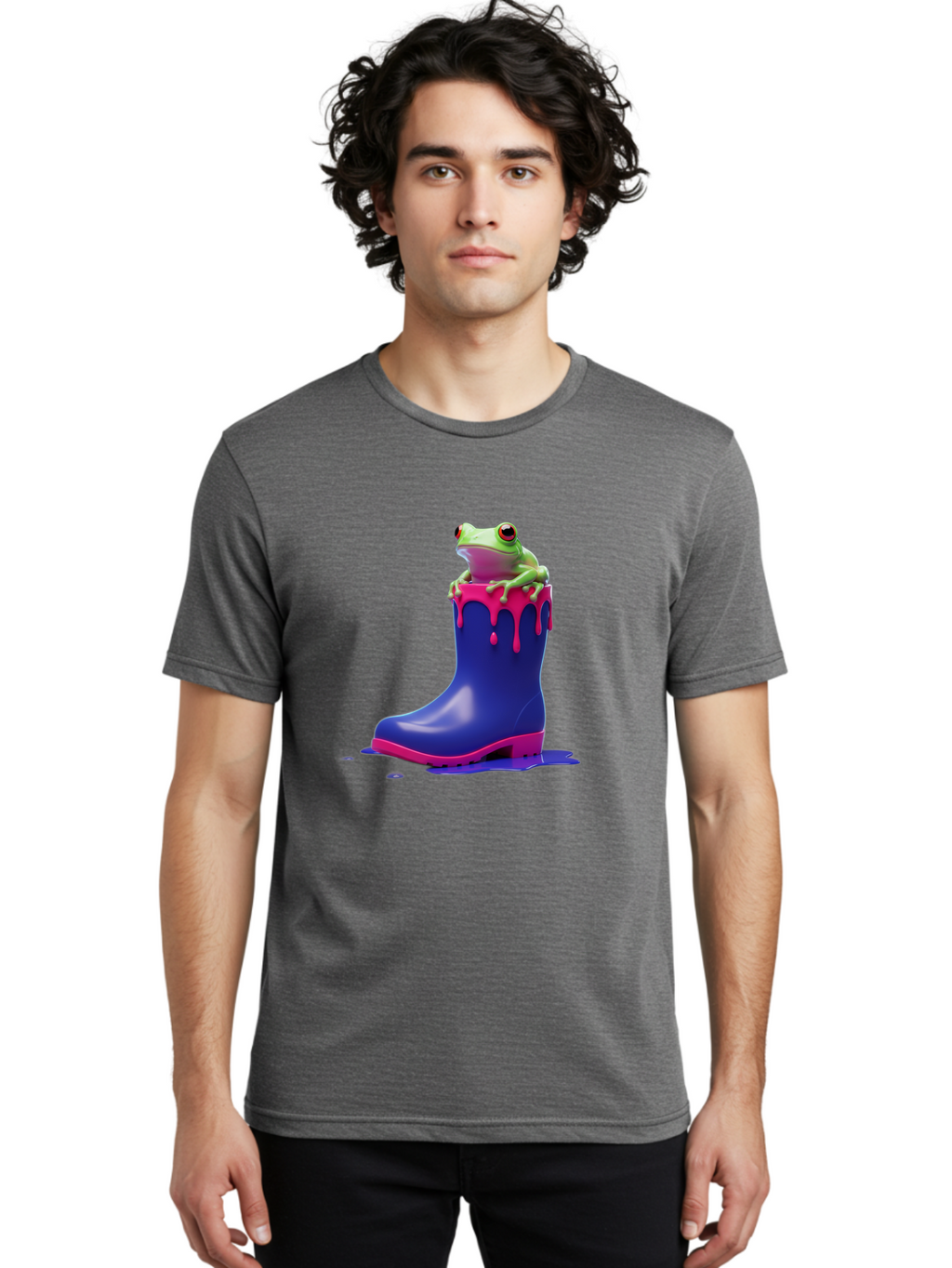 Frog-In-Rain-Boot Men'S Graphic Tee, 100% Cotton, Comfortable Casual Summer Wear, Machine Washable, Vintage Camera, Old Camera, Antique Camera, Black Camera, Classic Photography, Photography Equipment, Nostalgic Device, Film Camera, Camera Art Bam447