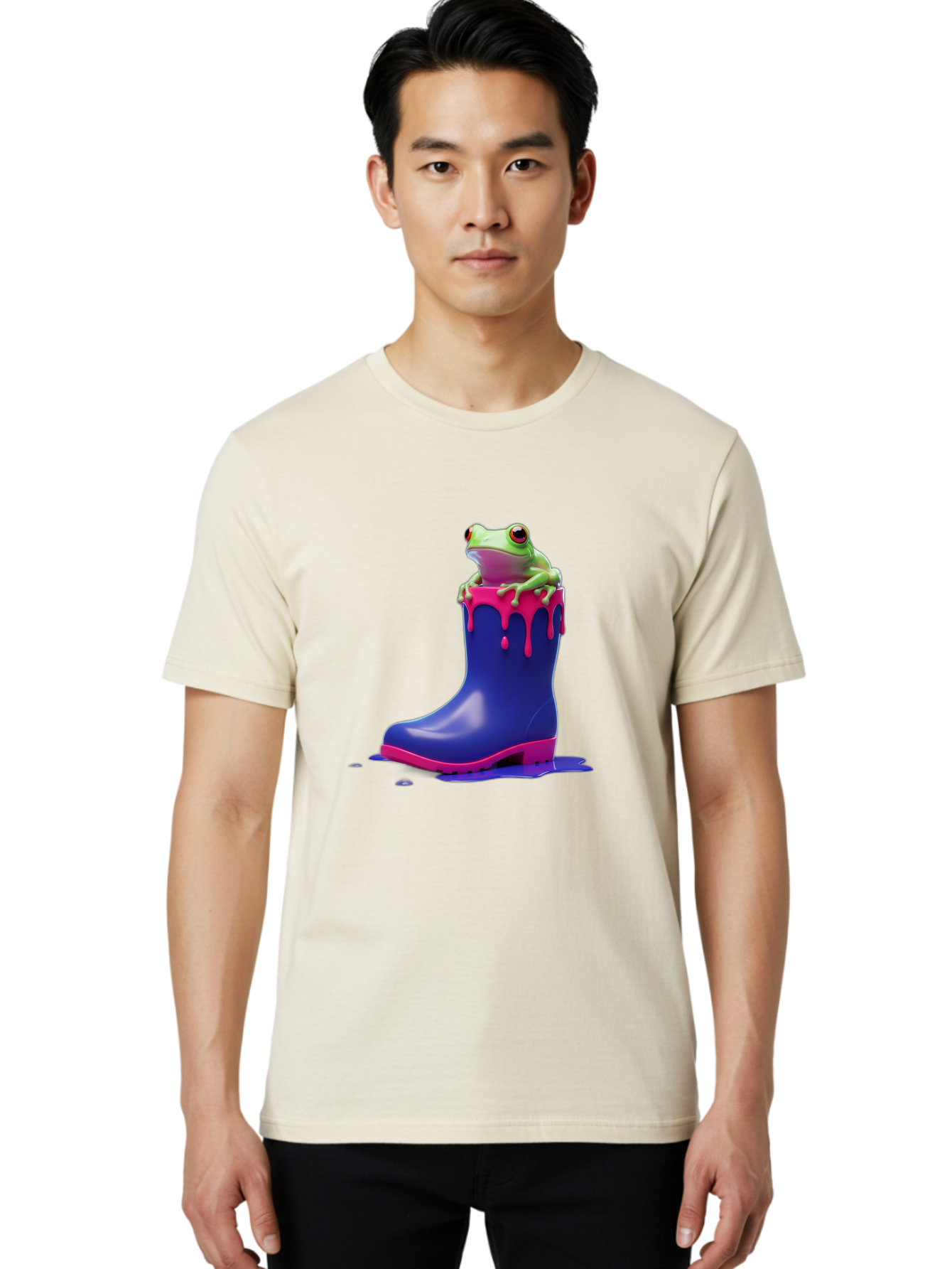 Frog-In-Rain-Boot Men'S Graphic Tee, 100% Cotton, Comfortable Casual Summer Wear, Machine Washable, Vintage Camera, Old Camera, Antique Camera, Black Camera, Classic Photography, Photography Equipment, Nostalgic Device, Film Camera, Camera Art Bam447