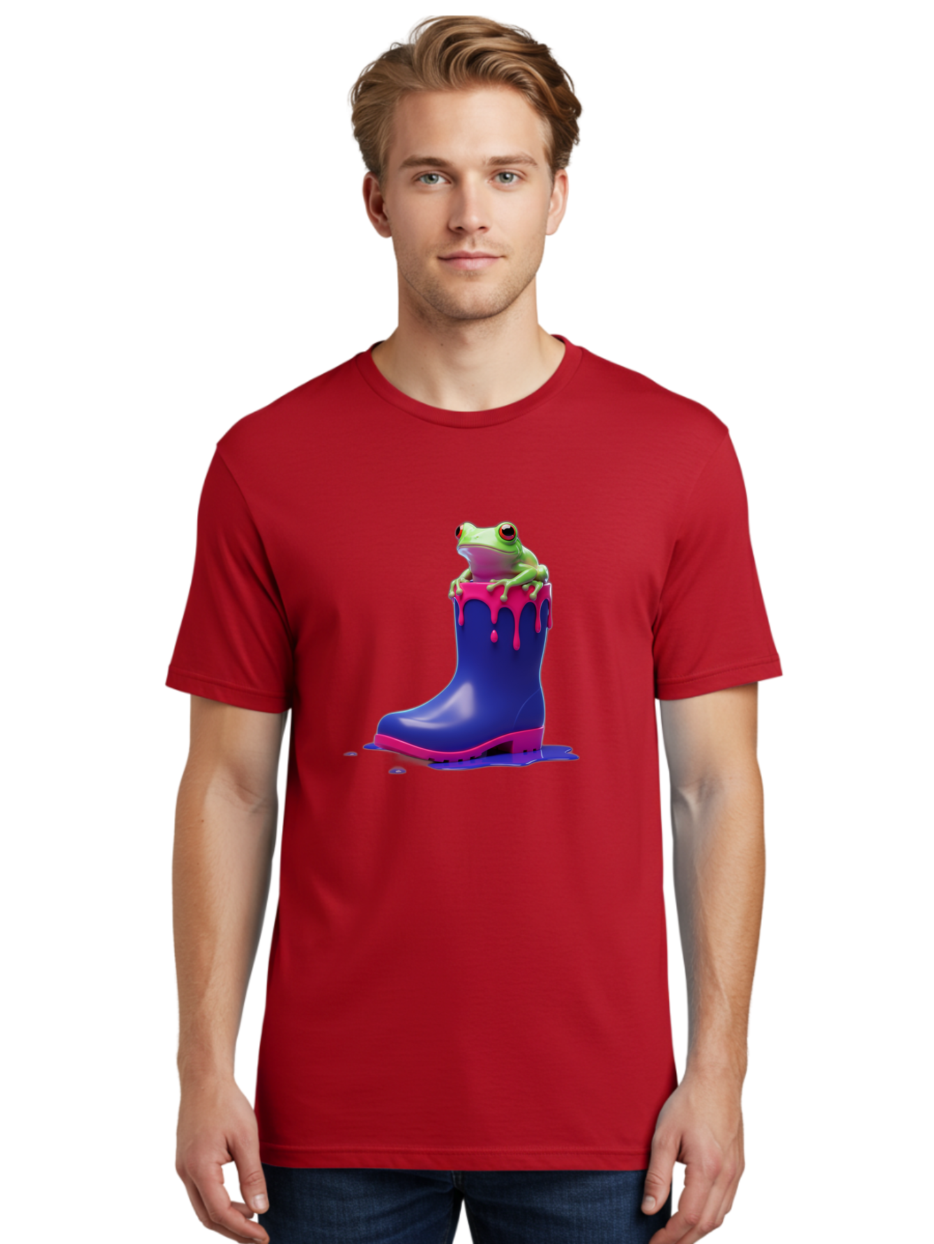 Frog-In-Rain-Boot Men'S Graphic Tee, 100% Cotton, Comfortable Casual Summer Wear, Machine Washable, Vintage Camera, Old Camera, Antique Camera, Black Camera, Classic Photography, Photography Equipment, Nostalgic Device, Film Camera, Camera Art Bam447