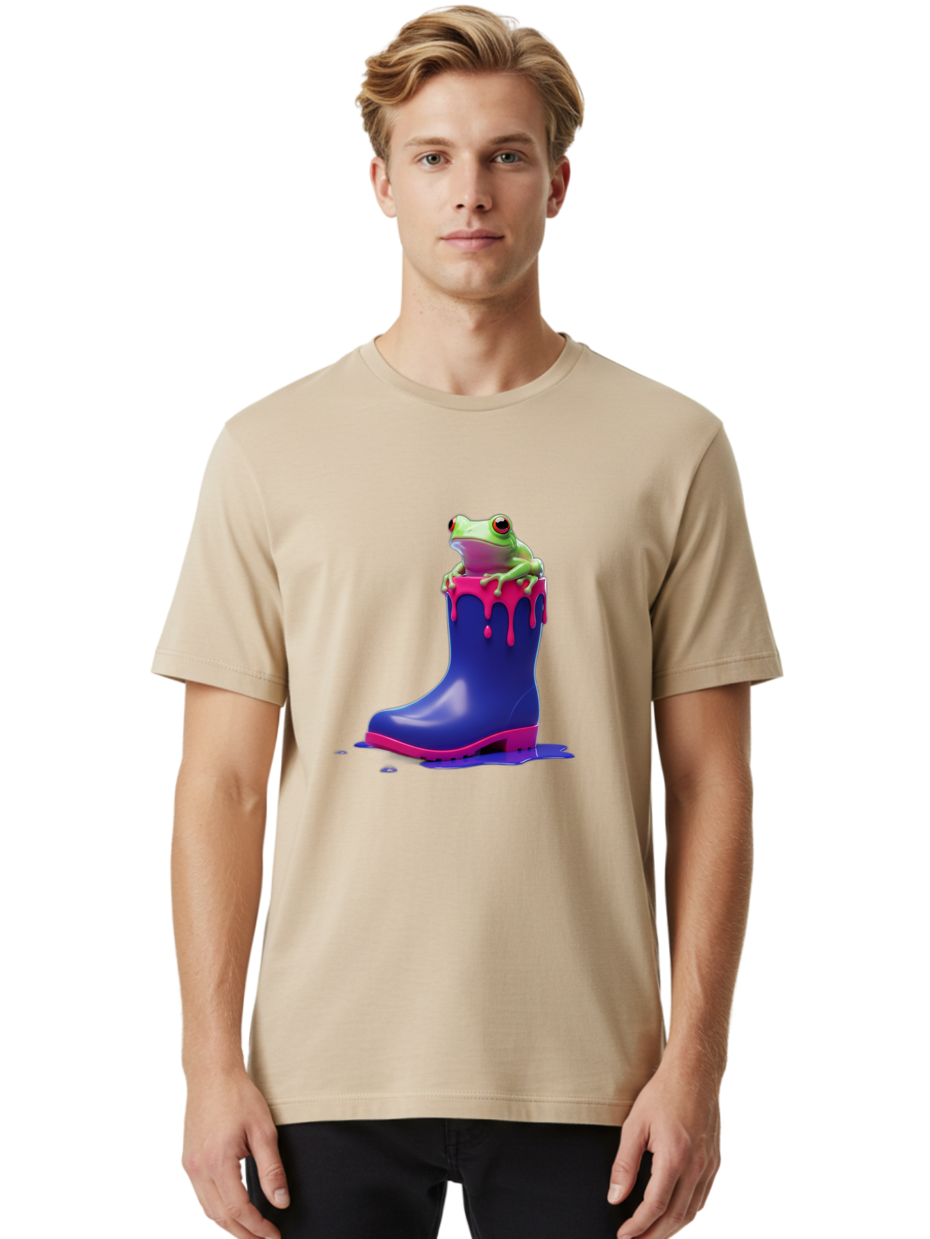 Frog-In-Rain-Boot Men'S Graphic Tee, 100% Cotton, Comfortable Casual Summer Wear, Machine Washable, Vintage Camera, Old Camera, Antique Camera, Black Camera, Classic Photography, Photography Equipment, Nostalgic Device, Film Camera, Camera Art Bam447