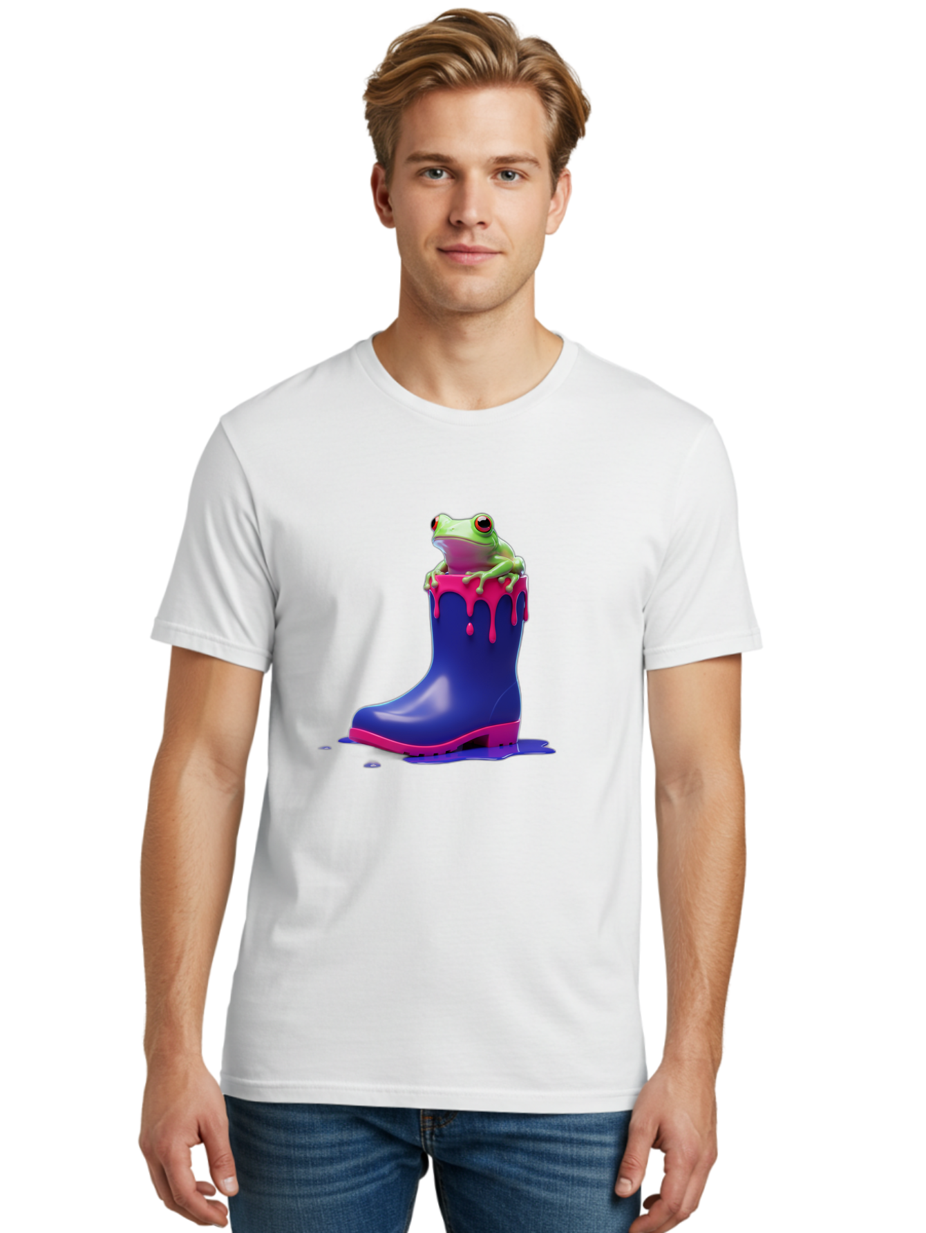 Frog-In-Rain-Boot Men'S Graphic Tee, 100% Cotton, Comfortable Casual Summer Wear, Machine Washable, Vintage Camera, Old Camera, Antique Camera, Black Camera, Classic Photography, Photography Equipment, Nostalgic Device, Film Camera, Camera Art Bam447