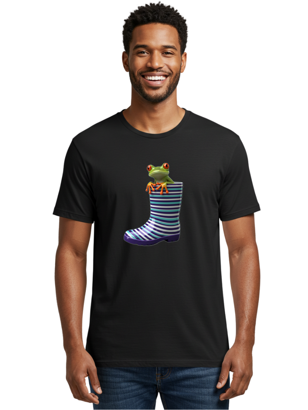 Frog-In-Rainboot Men'S Graphic Tee, 100% Cotton, Comfortable Casual Summer Wear, Machine Washable, Vintage Camera, Old Camera, Antique Camera, Black Camera, Classic Photography, Photography Equipment, Nostalgic Device, Film Camera, Camera Art Bam448