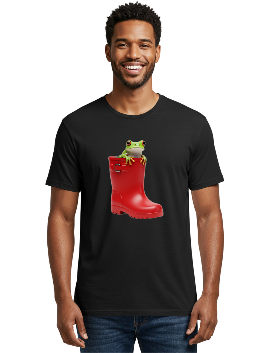 Frog-In-Red-Boot Men'S Graphic Tee, 100% Cotton, Comfortable Casual Summer Wear, Machine Washable, Vintage Camera, Old Camera, Antique Camera, Black Camera, Classic Photography, Photography Equipment, Nostalgic Device, Film Camera, Camera Art Bam449