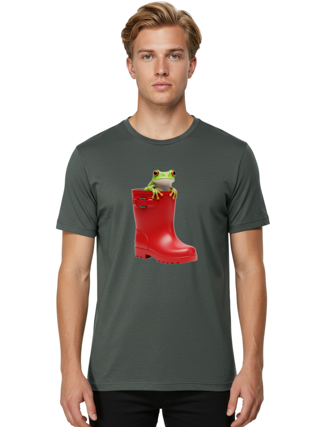 Frog-In-Red-Boot Men'S Graphic Tee, 100% Cotton, Comfortable Casual Summer Wear, Machine Washable, Vintage Camera, Old Camera, Antique Camera, Black Camera, Classic Photography, Photography Equipment, Nostalgic Device, Film Camera, Camera Art Bam449