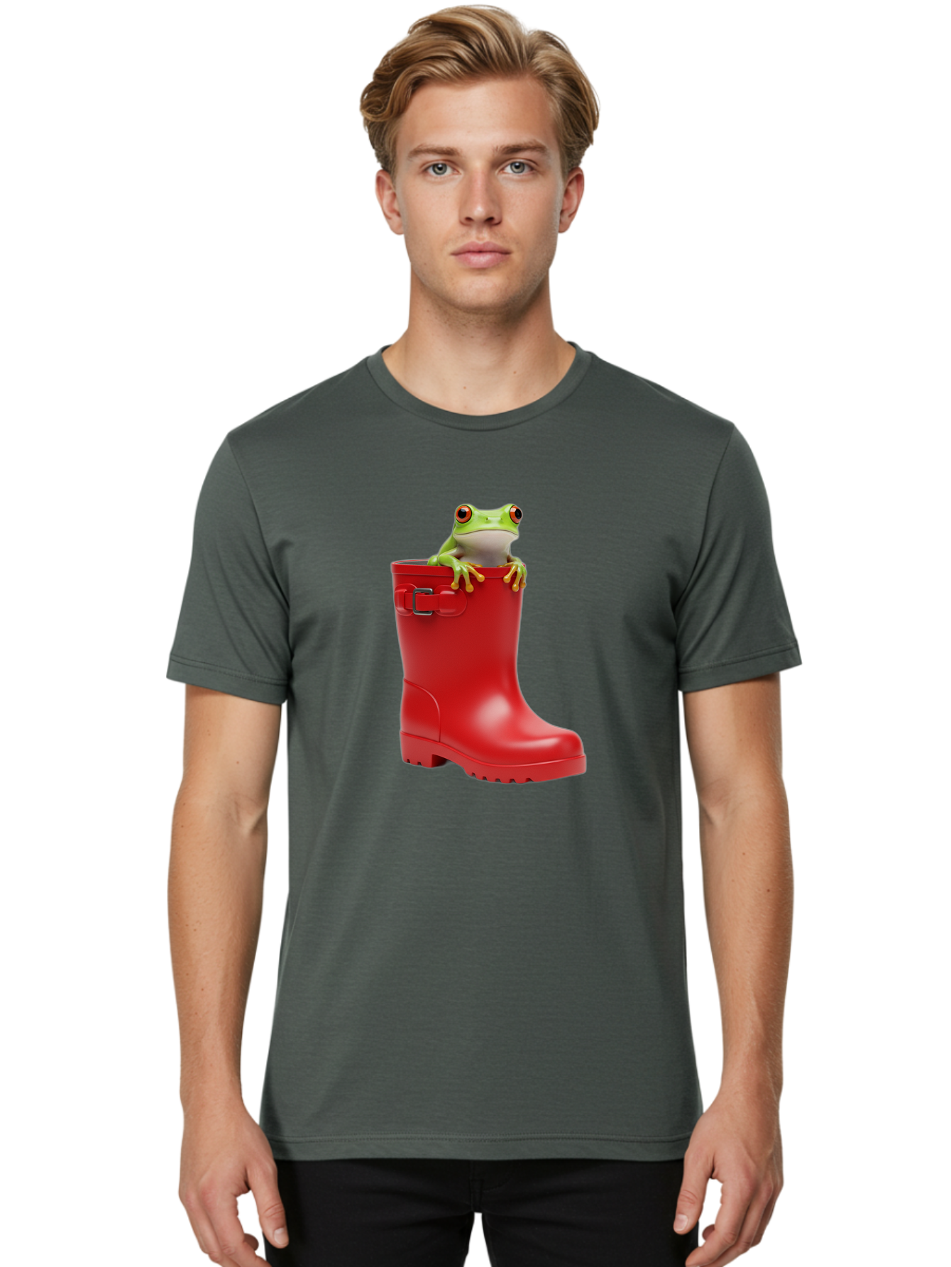 Frog-In-Red-Boot Men'S Graphic Tee, 100% Cotton, Comfortable Casual Summer Wear, Machine Washable, Vintage Camera, Old Camera, Antique Camera, Black Camera, Classic Photography, Photography Equipment, Nostalgic Device, Film Camera, Camera Art Bam449