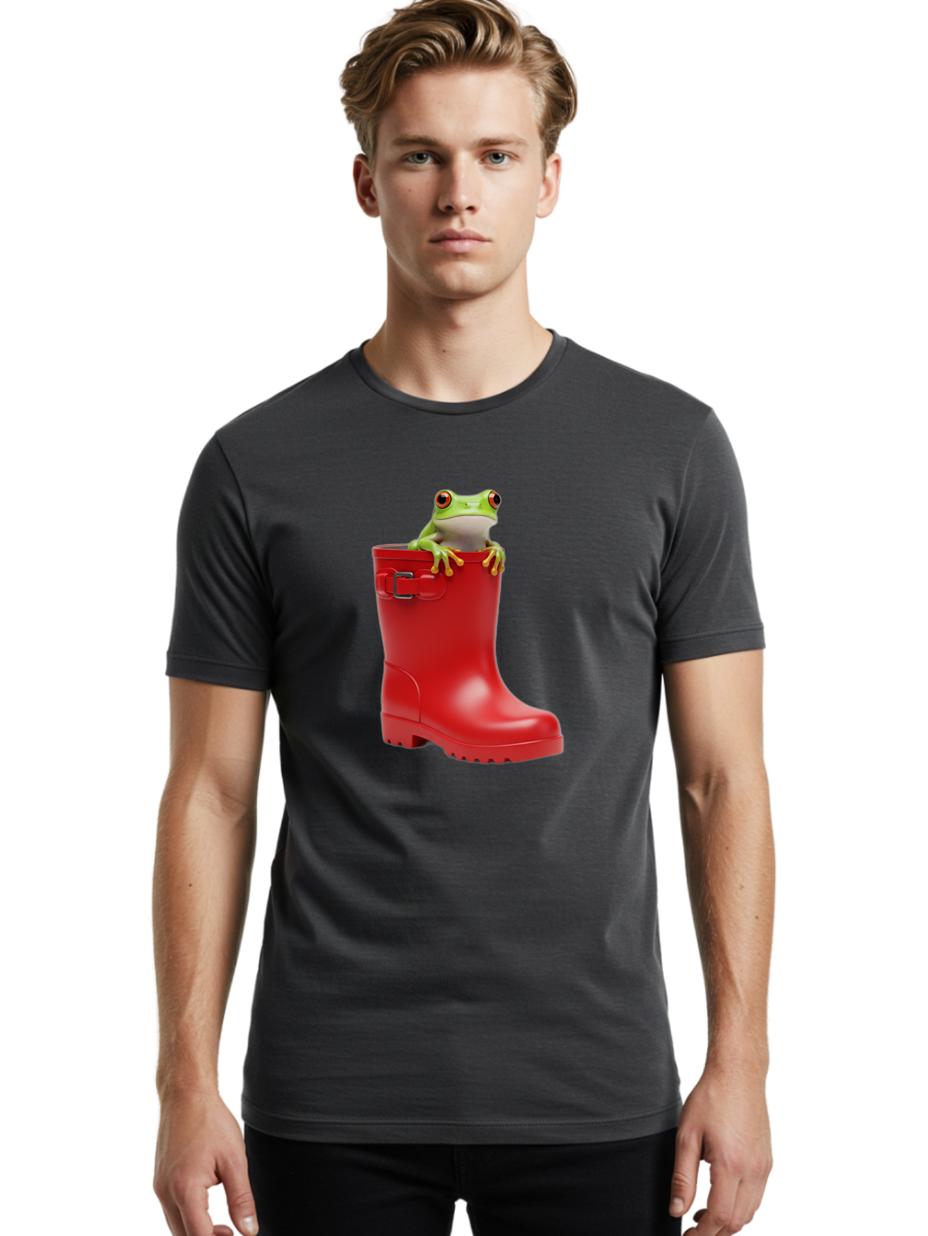 Frog-In-Red-Boot Men'S Graphic Tee, 100% Cotton, Comfortable Casual Summer Wear, Machine Washable, Vintage Camera, Old Camera, Antique Camera, Black Camera, Classic Photography, Photography Equipment, Nostalgic Device, Film Camera, Camera Art Bam449