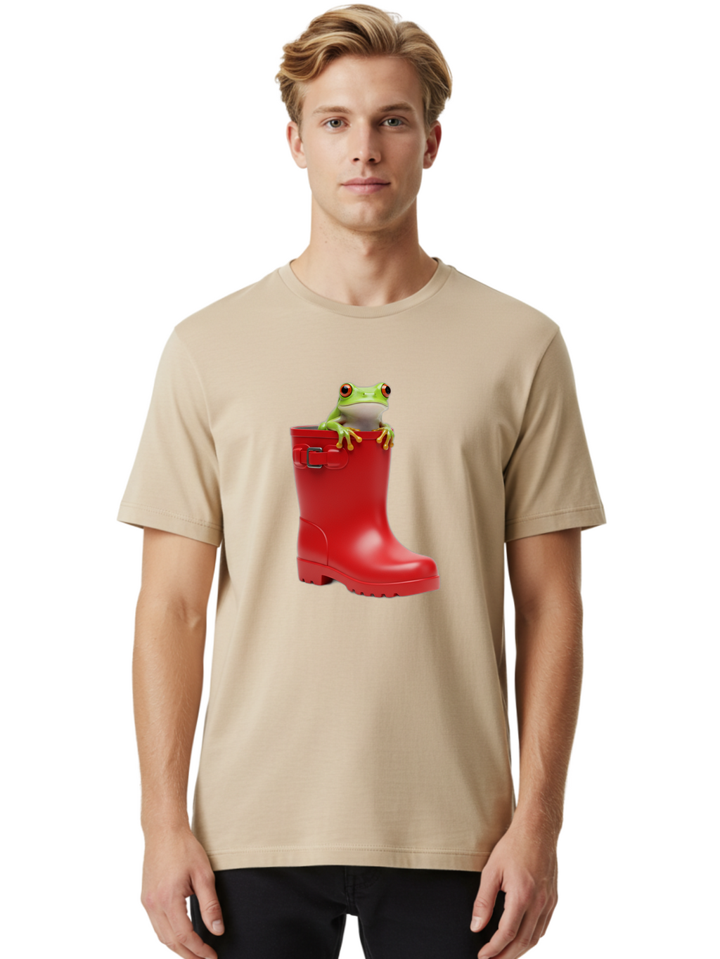Frog-In-Red-Boot Men'S Graphic Tee, 100% Cotton, Comfortable Casual Summer Wear, Machine Washable, Vintage Camera, Old Camera, Antique Camera, Black Camera, Classic Photography, Photography Equipment, Nostalgic Device, Film Camera, Camera Art Bam449