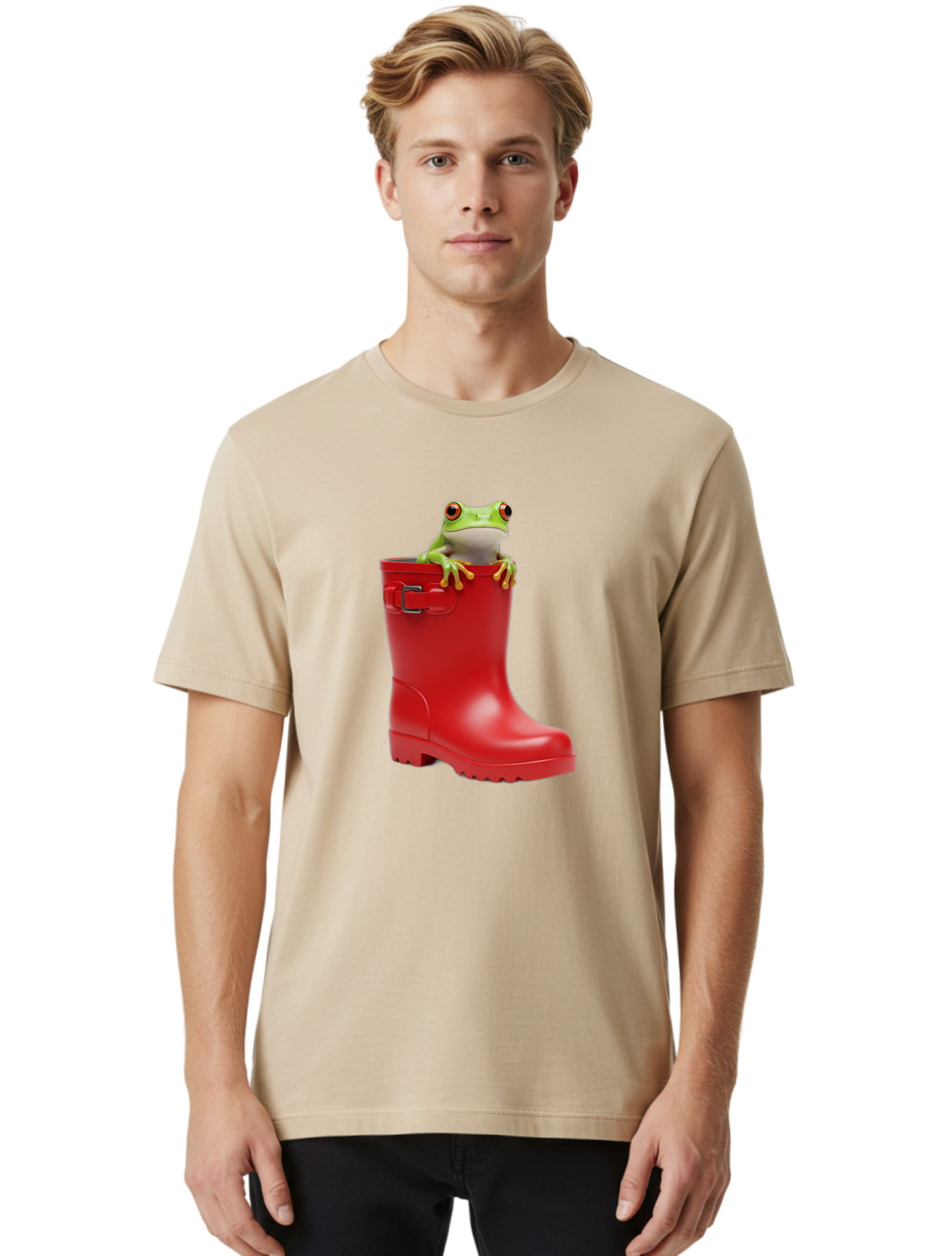 Frog-In-Red-Boot Men'S Graphic Tee, 100% Cotton, Comfortable Casual Summer Wear, Machine Washable, Vintage Camera, Old Camera, Antique Camera, Black Camera, Classic Photography, Photography Equipment, Nostalgic Device, Film Camera, Camera Art Bam449