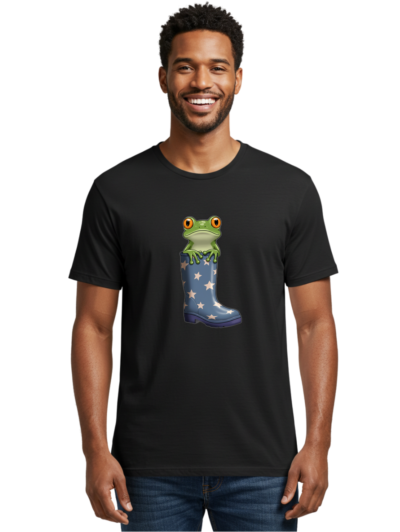 Frog-In-Starry-Boot Men'S Graphic Tee, 100% Cotton, Comfortable Casual Summer Wear, Machine Washable, Vintage Camera, Old Camera, Antique Camera, Black Camera, Classic Photography, Photography Equipment, Nostalgic Device, Film Camera, Bam450