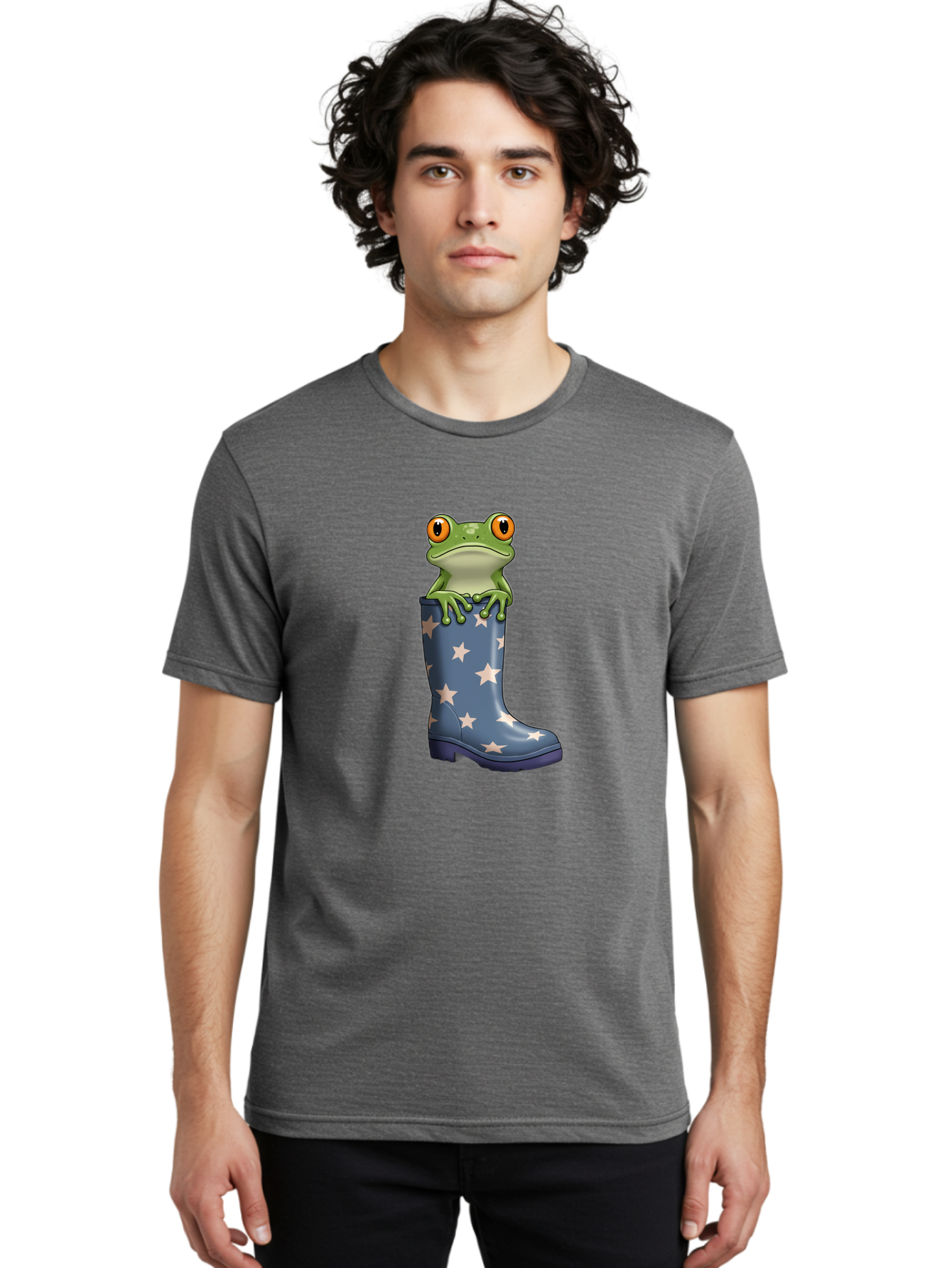 Frog-In-Starry-Boot Men'S Graphic Tee, 100% Cotton, Comfortable Casual Summer Wear, Machine Washable, Vintage Camera, Old Camera, Antique Camera, Black Camera, Classic Photography, Photography Equipment, Nostalgic Device, Film Camera, Bam450