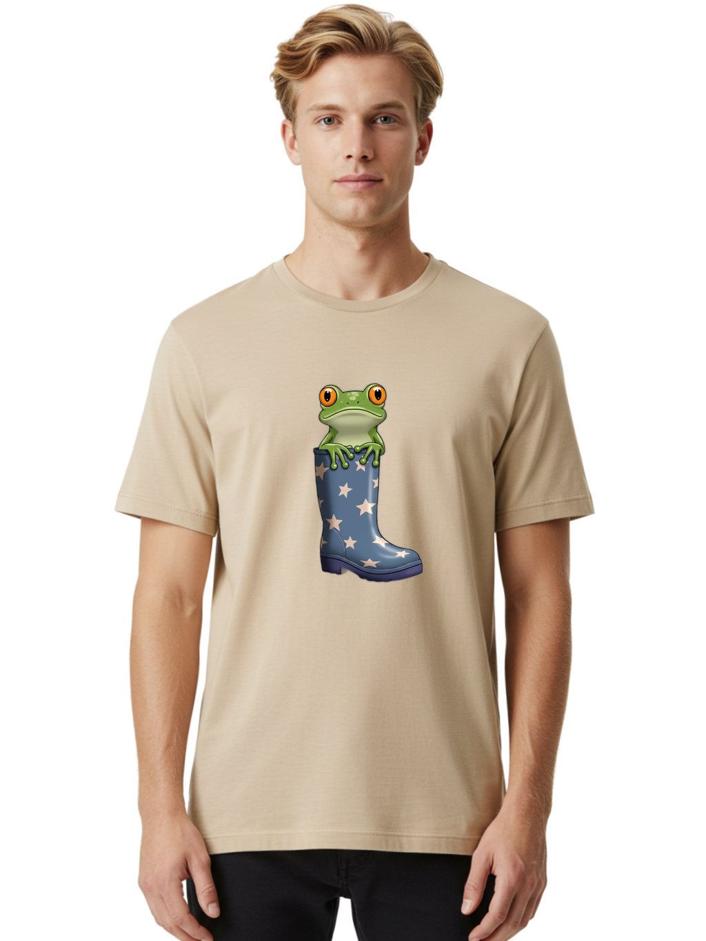 Frog-In-Starry-Boot Men'S Graphic Tee, 100% Cotton, Comfortable Casual Summer Wear, Machine Washable, Vintage Camera, Old Camera, Antique Camera, Black Camera, Classic Photography, Photography Equipment, Nostalgic Device, Film Camera, Bam450