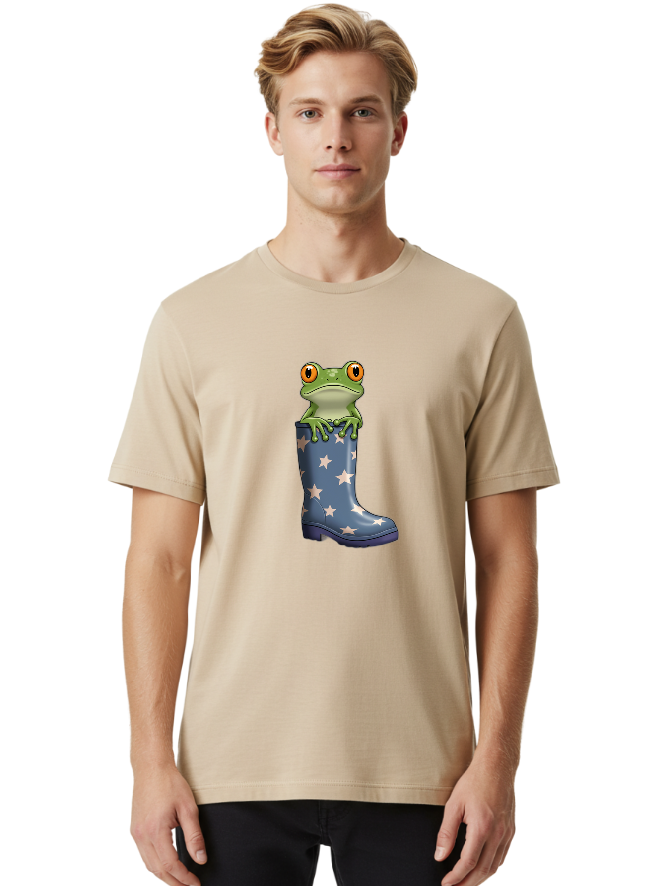 Frog-In-Starry-Boot Men'S Graphic Tee, 100% Cotton, Comfortable Casual Summer Wear, Machine Washable, Vintage Camera, Old Camera, Antique Camera, Black Camera, Classic Photography, Photography Equipment, Nostalgic Device, Film Camera, Bam450