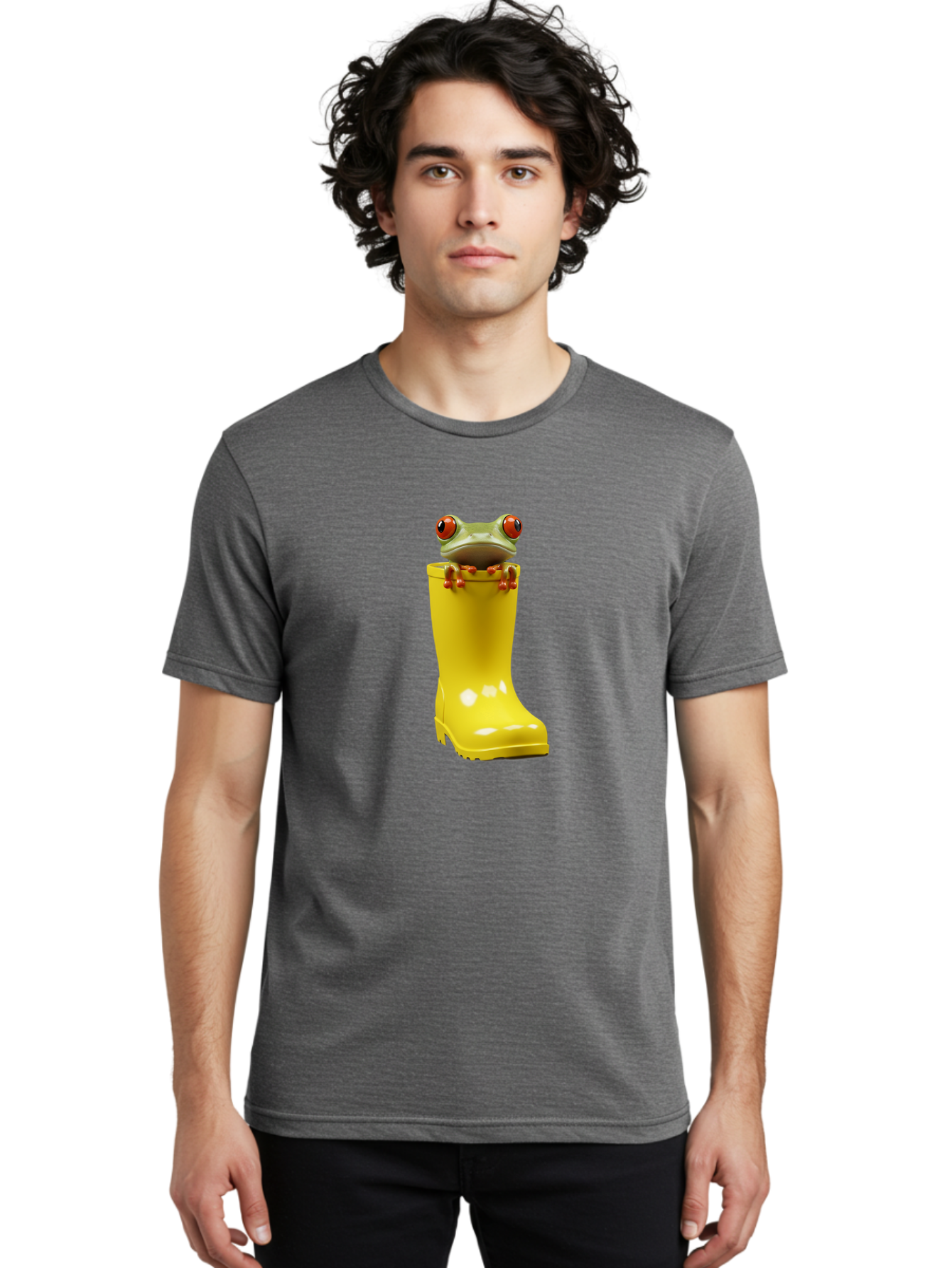 Frog-In-Yellow-Rain-Boot Men'S Graphic Tee, 100% Cotton, Comfortable Casual Summer Wear, Machine Washable, Vintage Camera, Old Camera, Antique Camera, Black Camera, Classic Photography, Photography Equipment, Nostalgic Device, Film Camera, Bam452