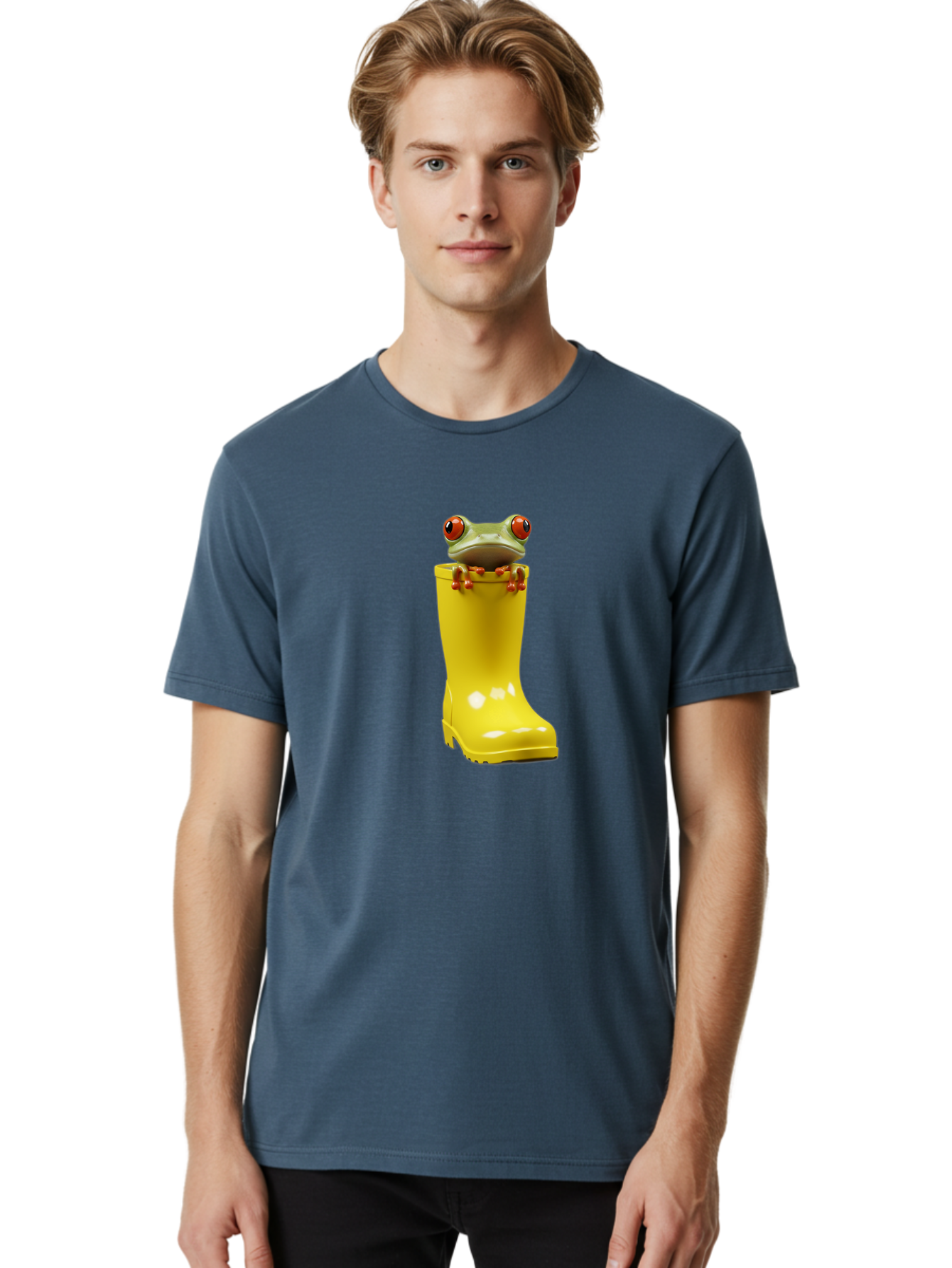 Frog-In-Yellow-Rain-Boot Men'S Graphic Tee, 100% Cotton, Comfortable Casual Summer Wear, Machine Washable, Vintage Camera, Old Camera, Antique Camera, Black Camera, Classic Photography, Photography Equipment, Nostalgic Device, Film Camera, Bam452