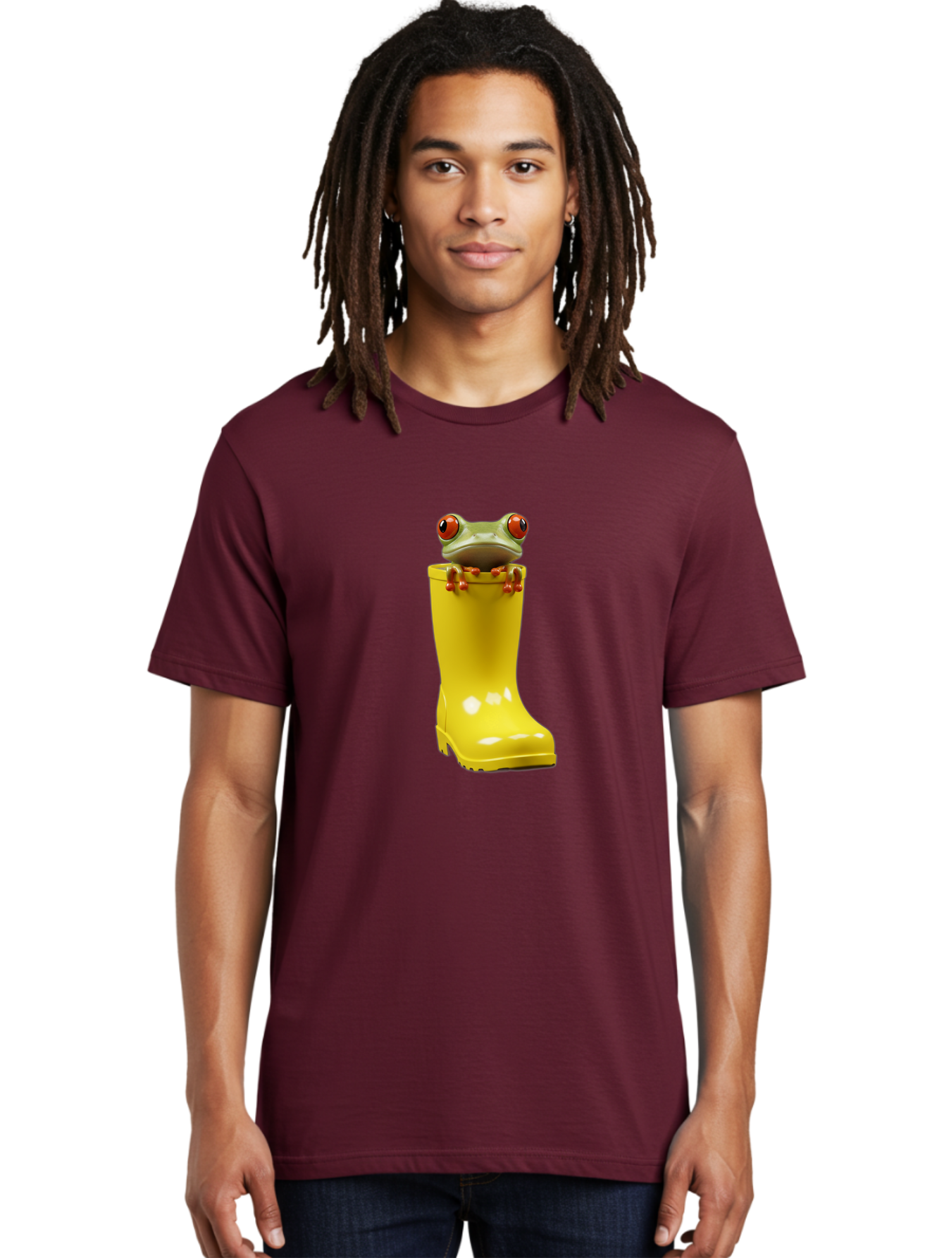 Frog-In-Yellow-Rain-Boot Men'S Graphic Tee, 100% Cotton, Comfortable Casual Summer Wear, Machine Washable, Vintage Camera, Old Camera, Antique Camera, Black Camera, Classic Photography, Photography Equipment, Nostalgic Device, Film Camera, Bam452