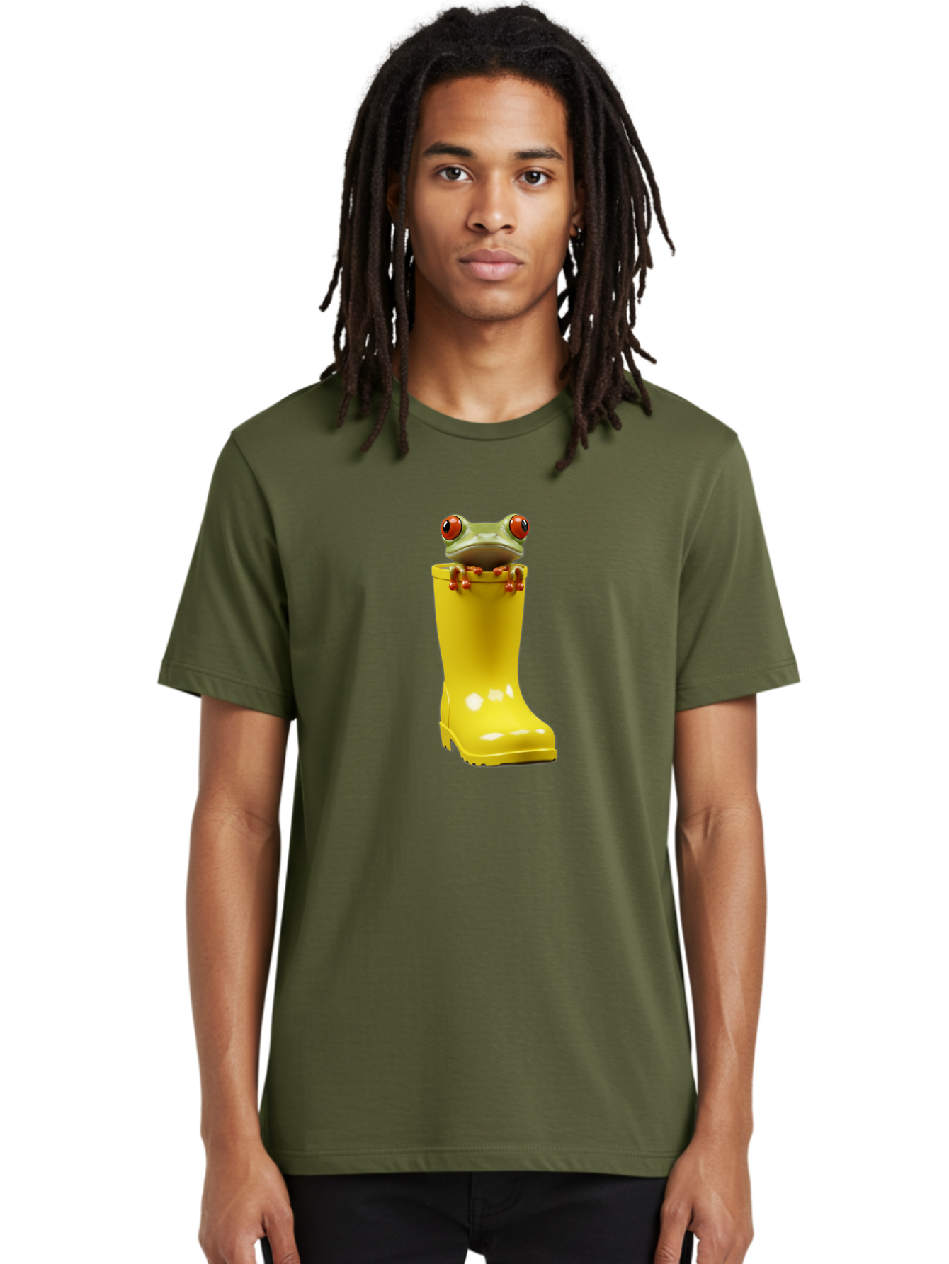 Frog-In-Yellow-Rain-Boot Men'S Graphic Tee, 100% Cotton, Comfortable Casual Summer Wear, Machine Washable, Vintage Camera, Old Camera, Antique Camera, Black Camera, Classic Photography, Photography Equipment, Nostalgic Device, Film Camera, Bam452