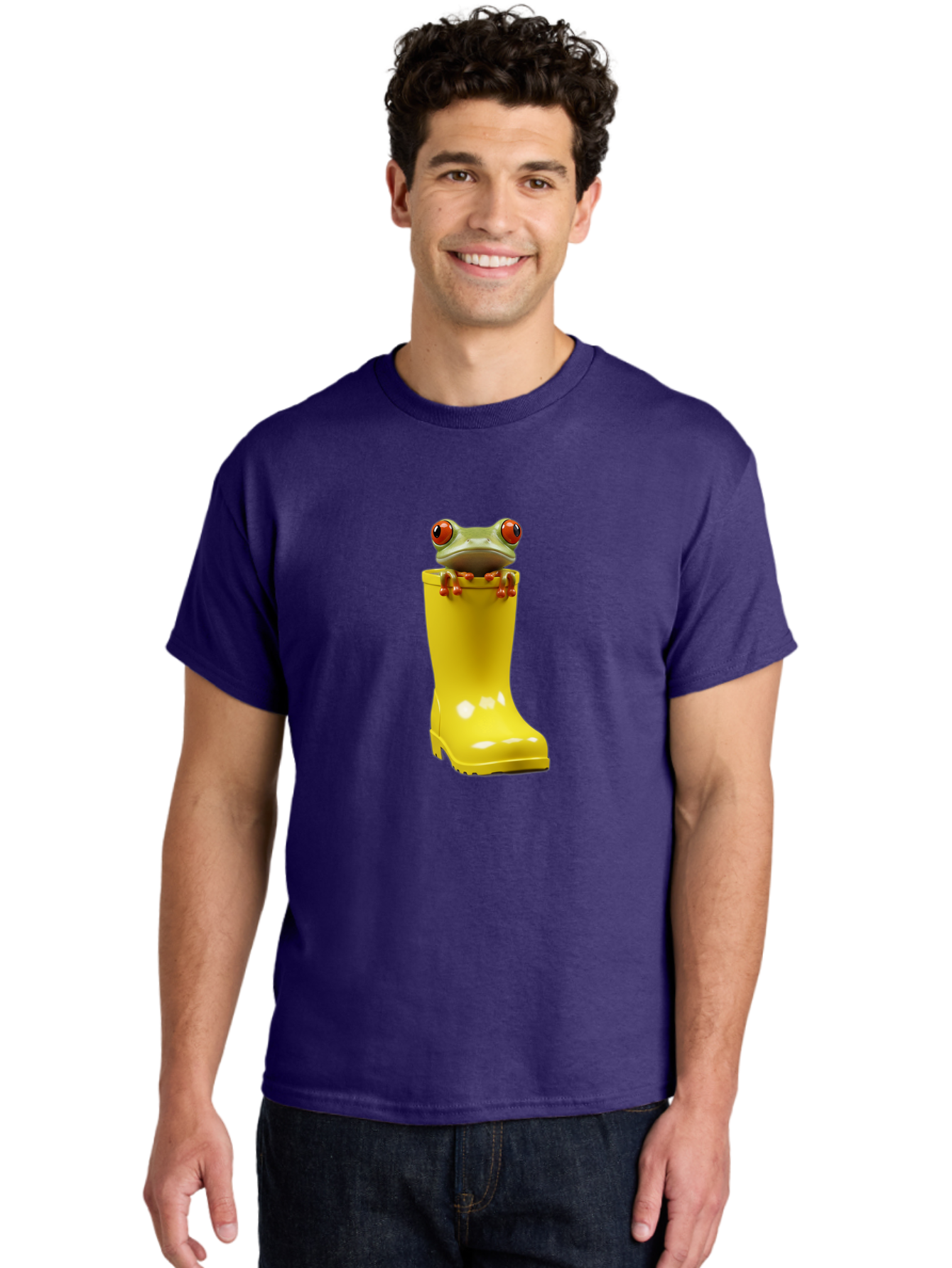 Frog-In-Yellow-Rain-Boot Men'S Graphic Tee, 100% Cotton, Comfortable Casual Summer Wear, Machine Washable, Vintage Camera, Old Camera, Antique Camera, Black Camera, Classic Photography, Photography Equipment, Nostalgic Device, Film Camera, Bam452