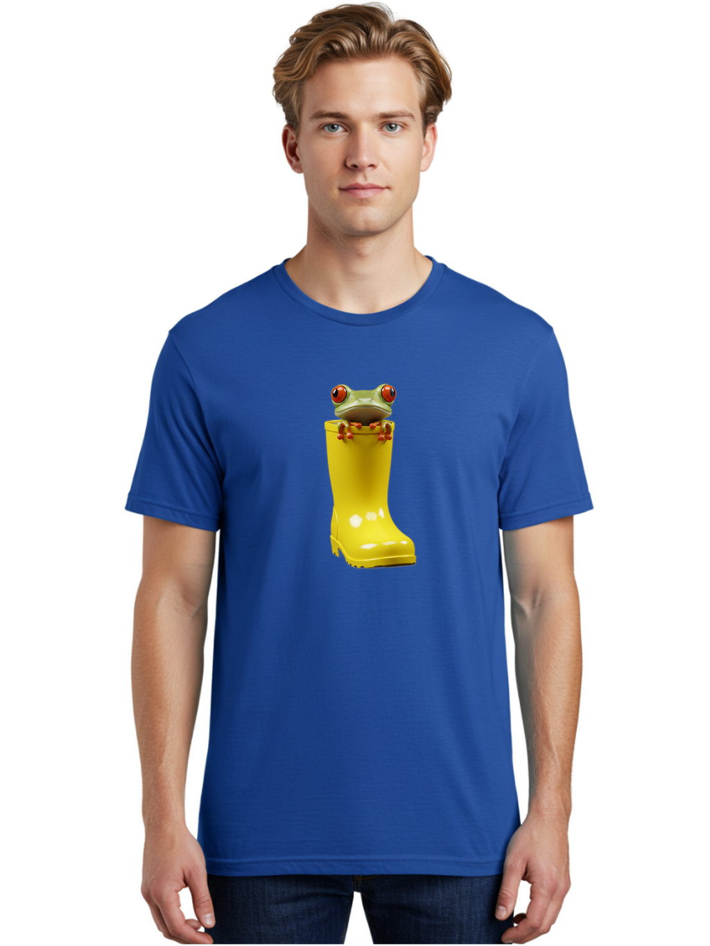 Frog-In-Yellow-Rain-Boot Men'S Graphic Tee, 100% Cotton, Comfortable Casual Summer Wear, Machine Washable, Vintage Camera, Old Camera, Antique Camera, Black Camera, Classic Photography, Photography Equipment, Nostalgic Device, Film Camera, Bam452