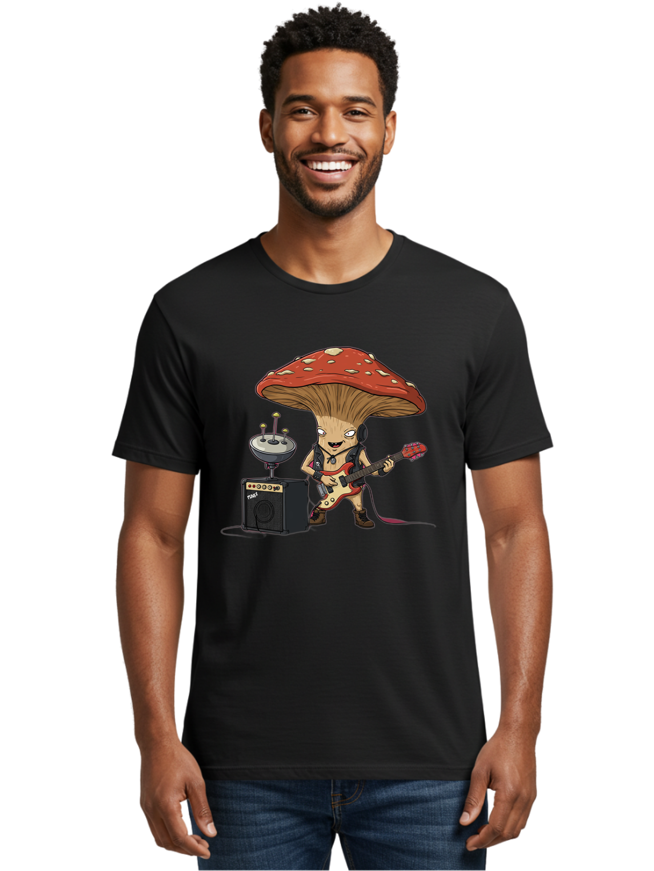 Fungi-Alien-Band Men'S Graphic Tee, 100% Cotton, Comfortable Casual Summer Wear, Machine Washable, Vintage Camera, Old Camera, Antique Camera, Black Camera, Classic Photography, Photography Equipment, Nostalgic Device, Film Camera, Camera Art Bam457