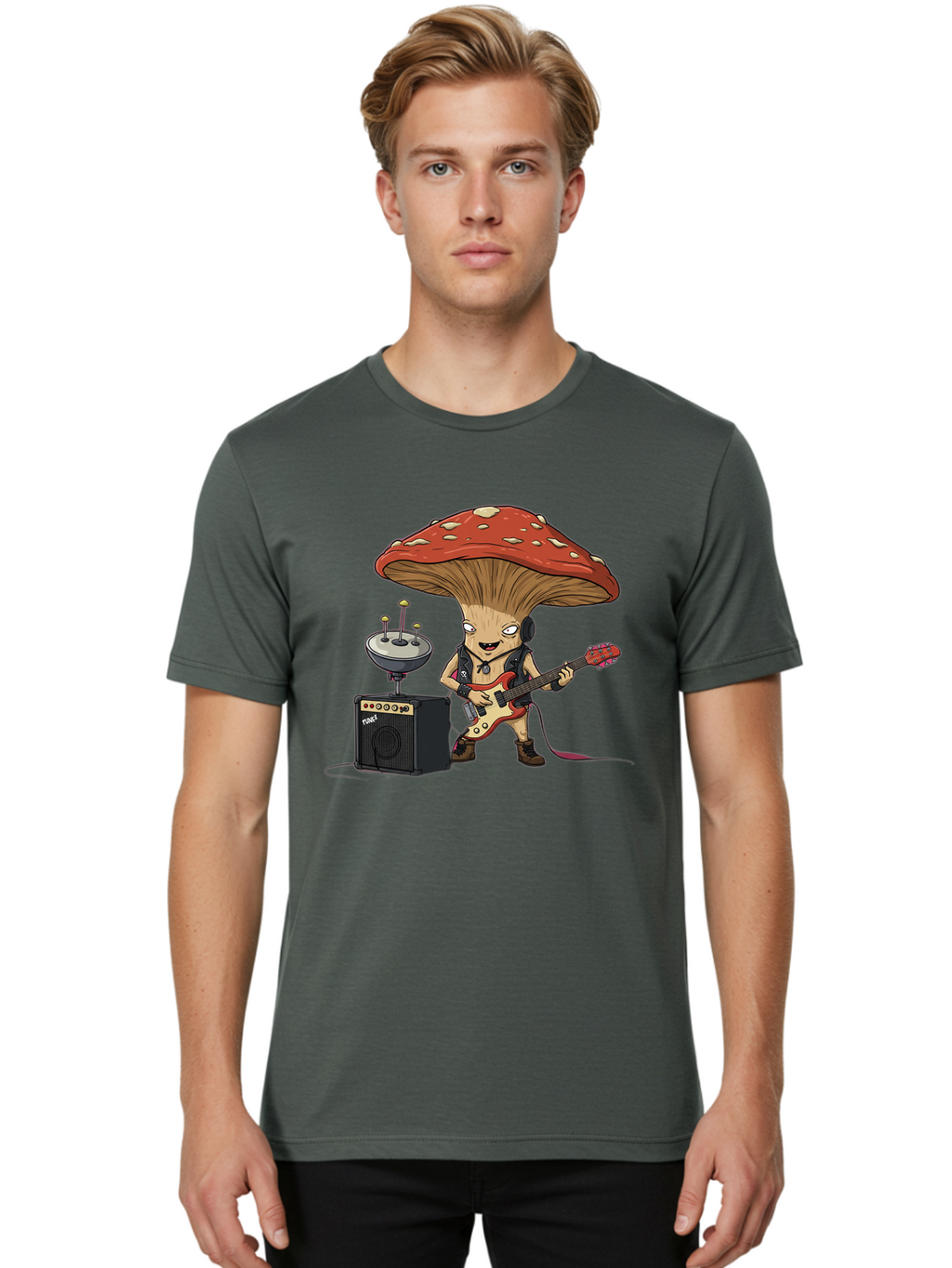 Fungi-Alien-Band Men'S Graphic Tee, 100% Cotton, Comfortable Casual Summer Wear, Machine Washable, Vintage Camera, Old Camera, Antique Camera, Black Camera, Classic Photography, Photography Equipment, Nostalgic Device, Film Camera, Camera Art Bam457